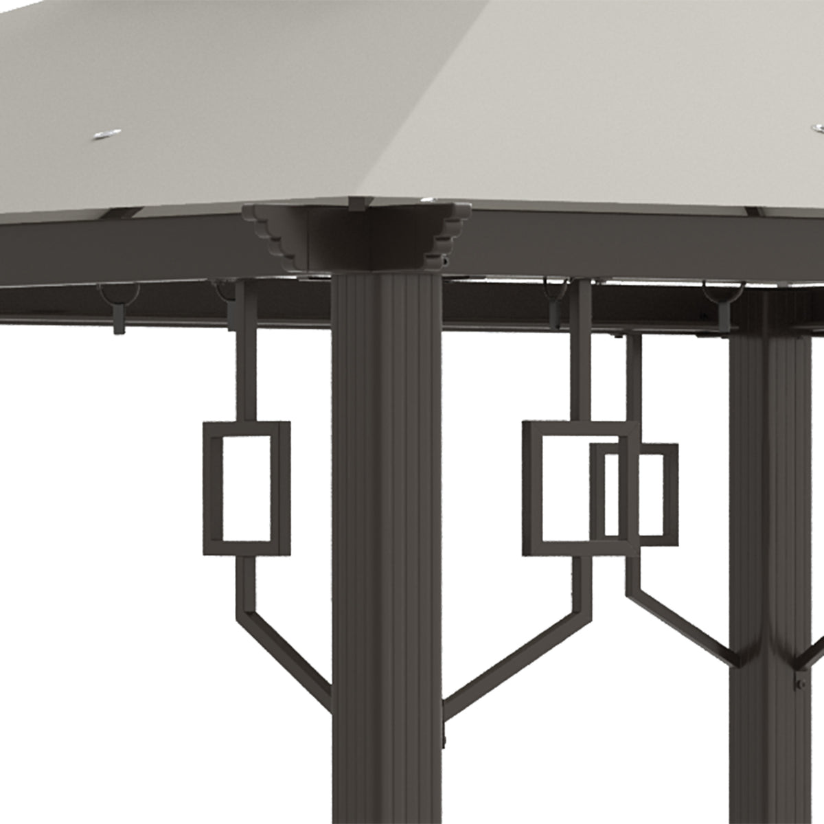 10' x 10' Patio Gazebo, Double Roof Outdoor Gazebo with Privacy Curtains, Mesh Netting, Aluminum Frame Outdoor Canopy Shelter, Cream White