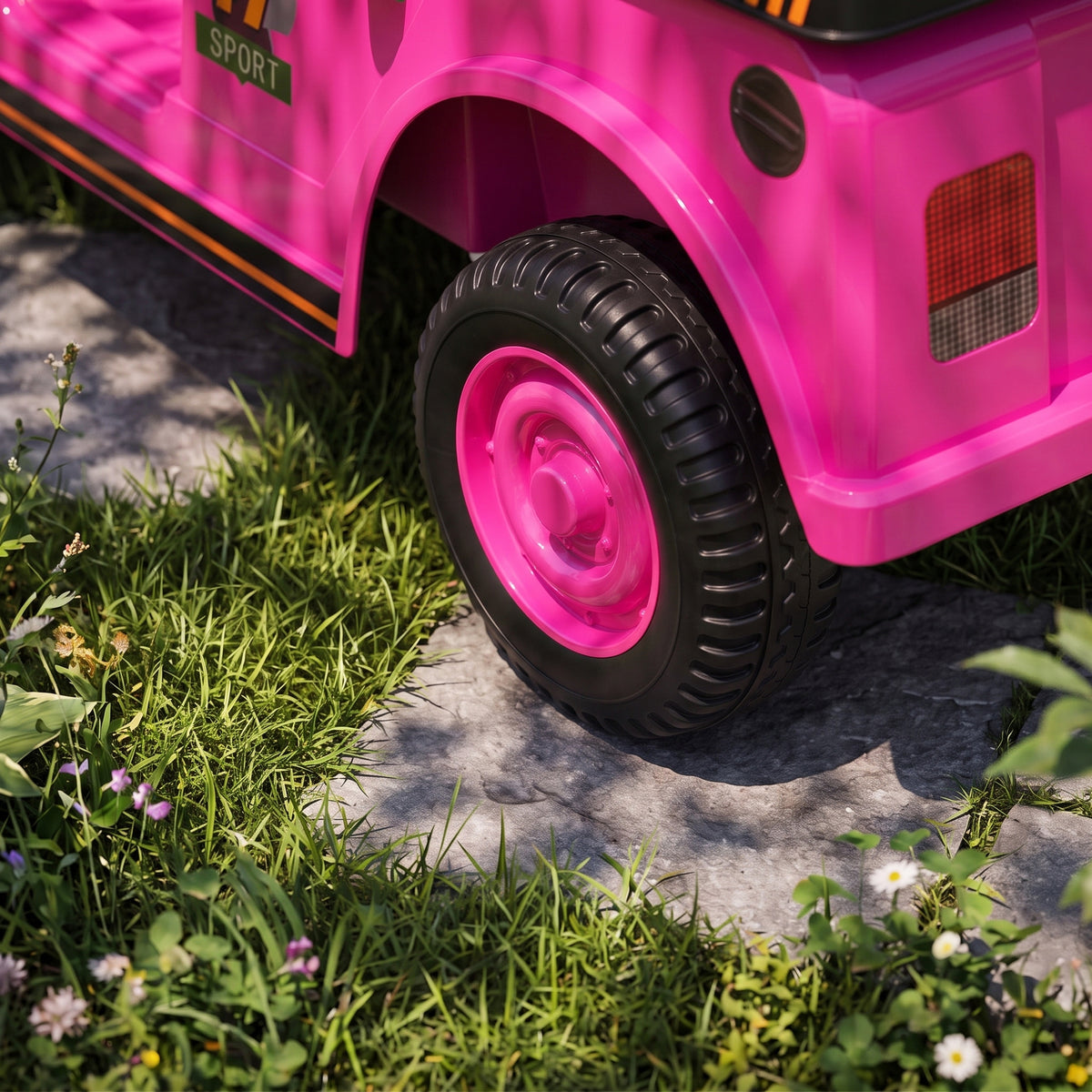 24V Kids Golf Cart 2WD 2-Seater with Remote, Soft Start, Rear Suspension, Sunshade, Storage, Gift for 3-6 Years, Pink