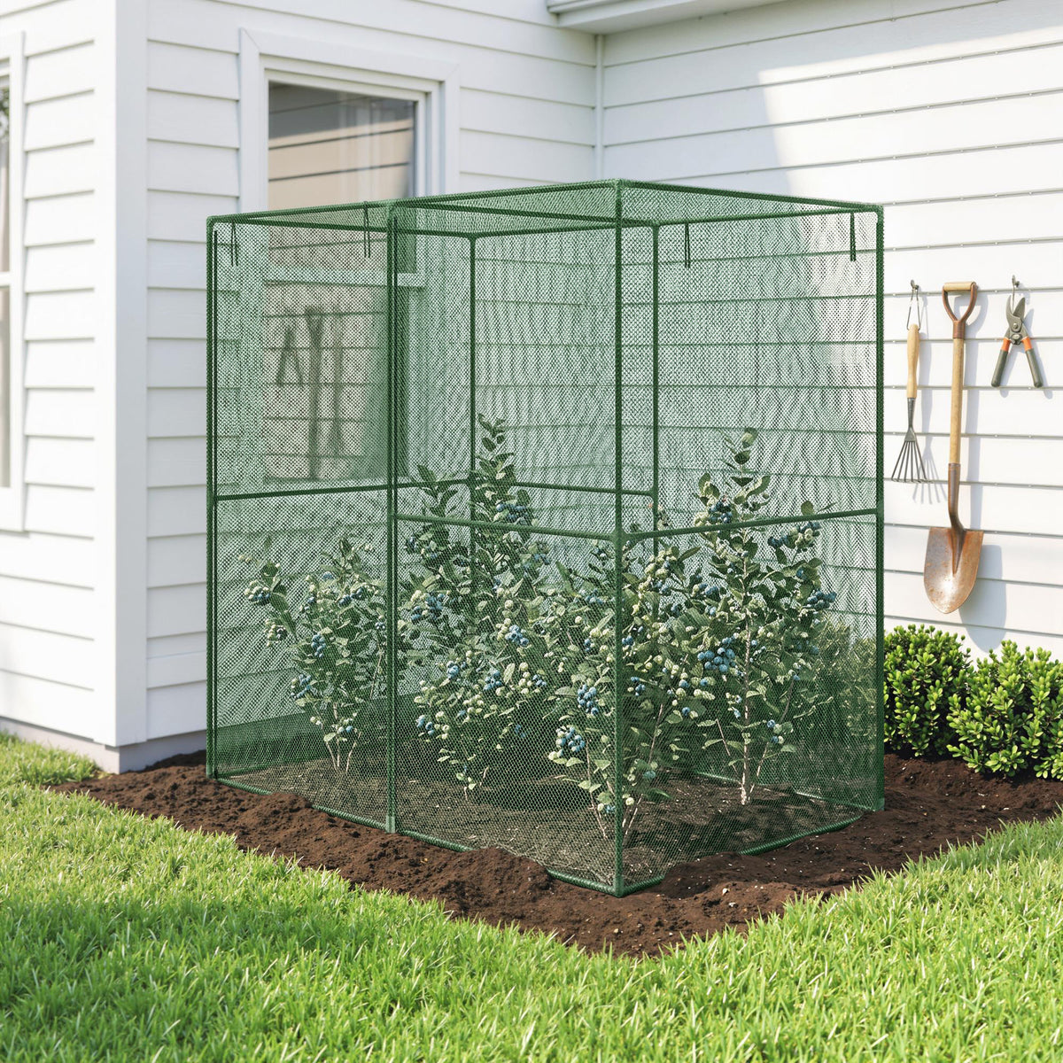 6' x 4' x 6' Crop Cage, Plant Protection Tent with Zippered Doors for Vegetable Garden, Backyard, Green