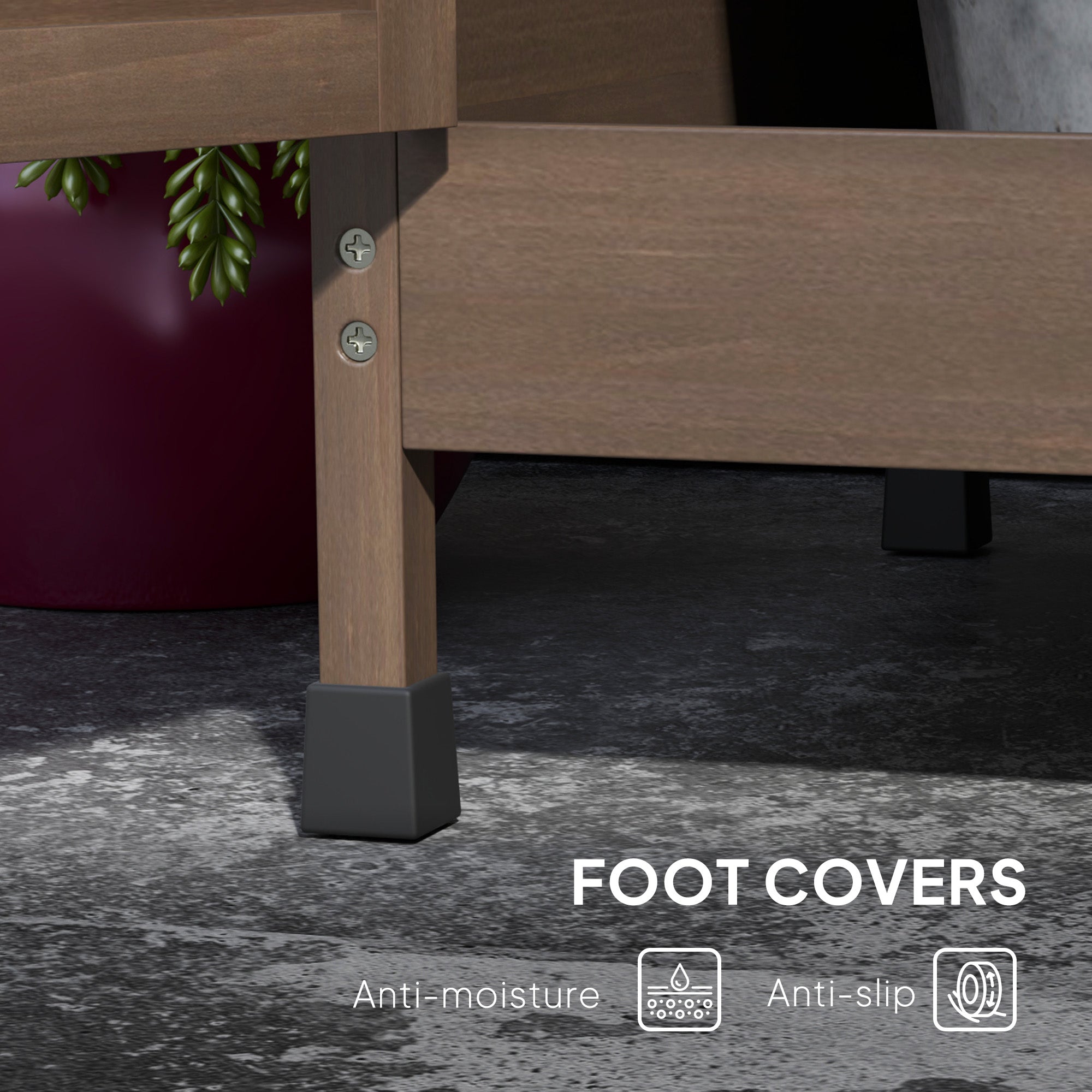 Wooden Potting Bench with Storage, Sink, Water Tap for Backyard, Patio, Balcony, Dark Brown - Brown - Image 6