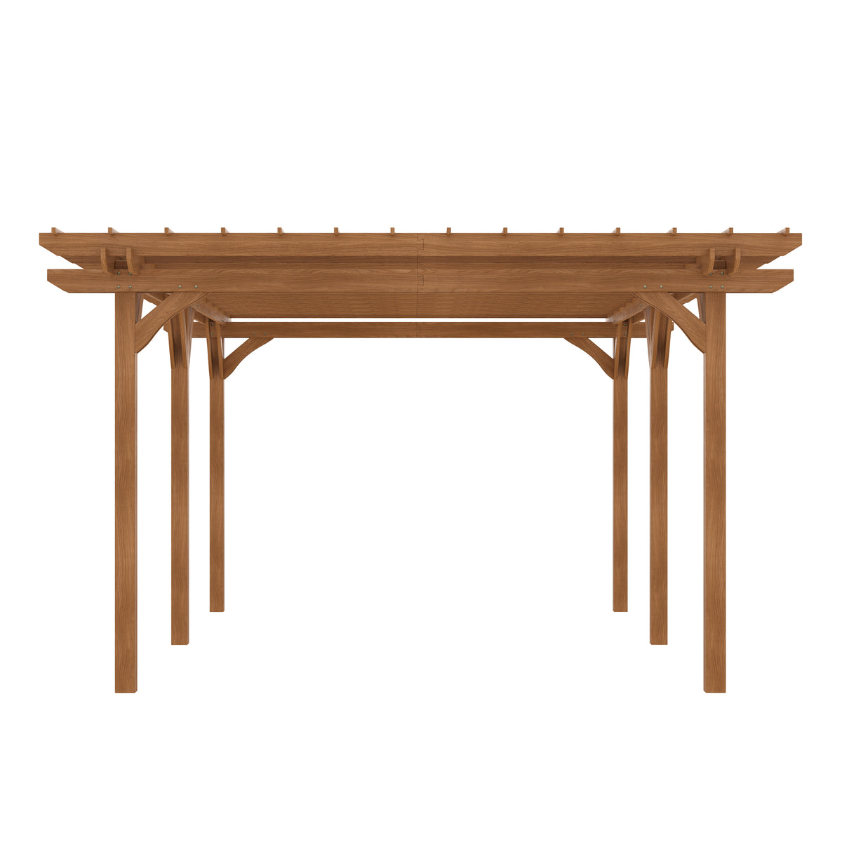 12' x 20' Outdoor Pergola, Wood Gazebo Grape Trellis with Stable Structure for Climbing Plant Support, Garden, Patio, Backyard, Deck