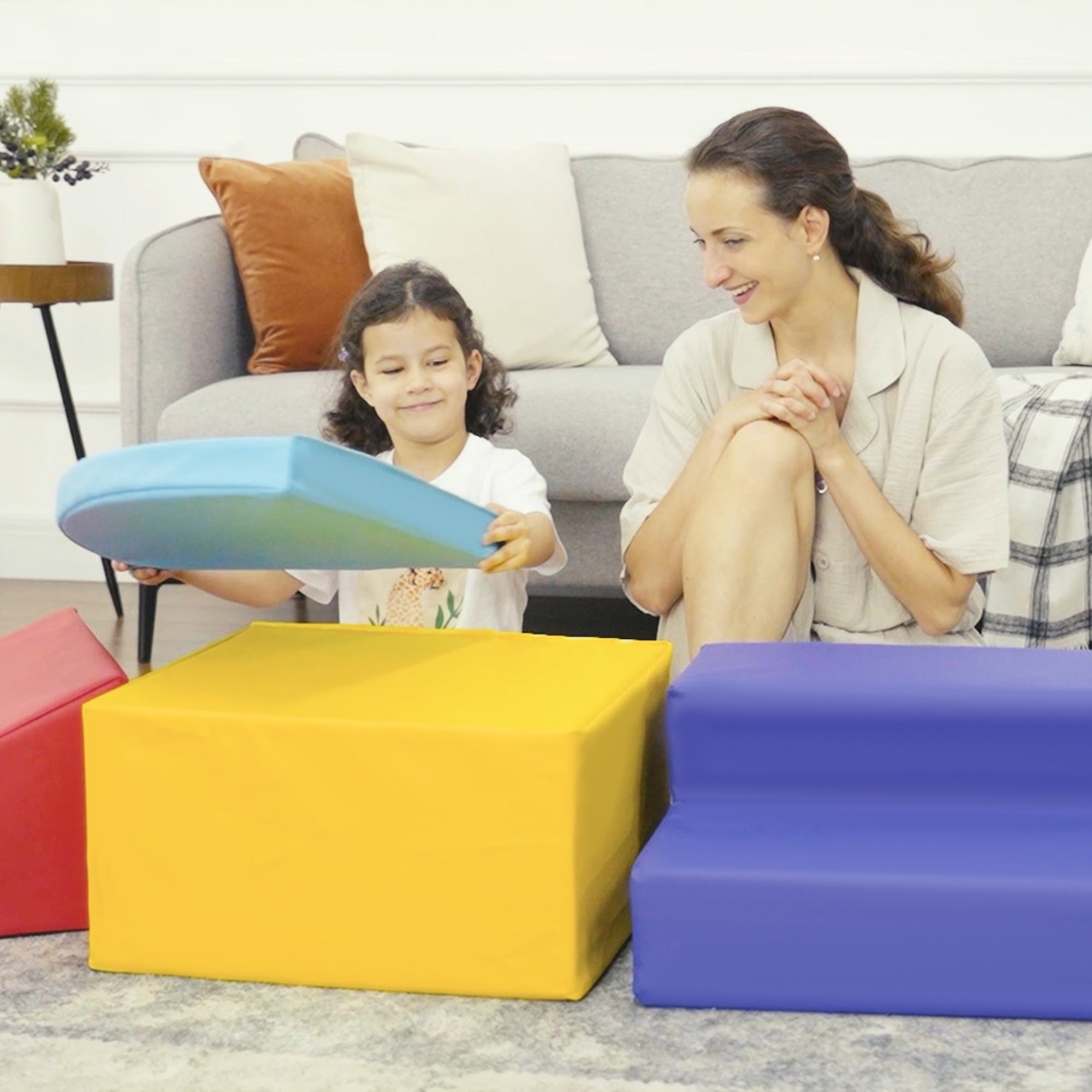 Foam Play Set for Toddlers and Children Crawling or Sliding, Multicolor