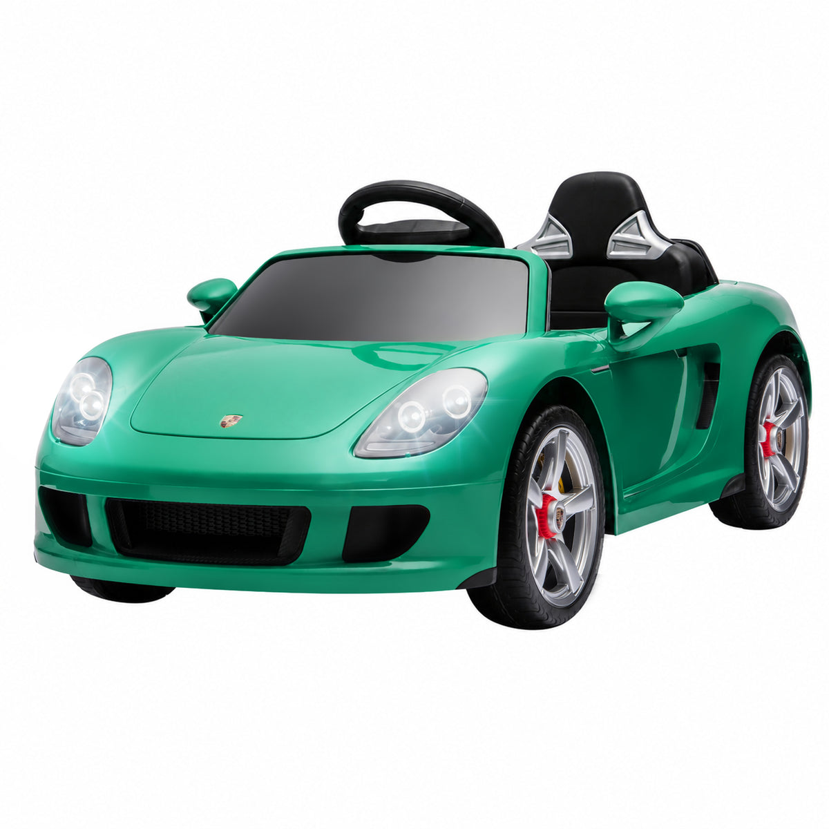 12V Kids Ride On Car, Licensed Porsche Carrera GT with Remote, Rear Suspension, Smooth Start for Ages 3-6, Green