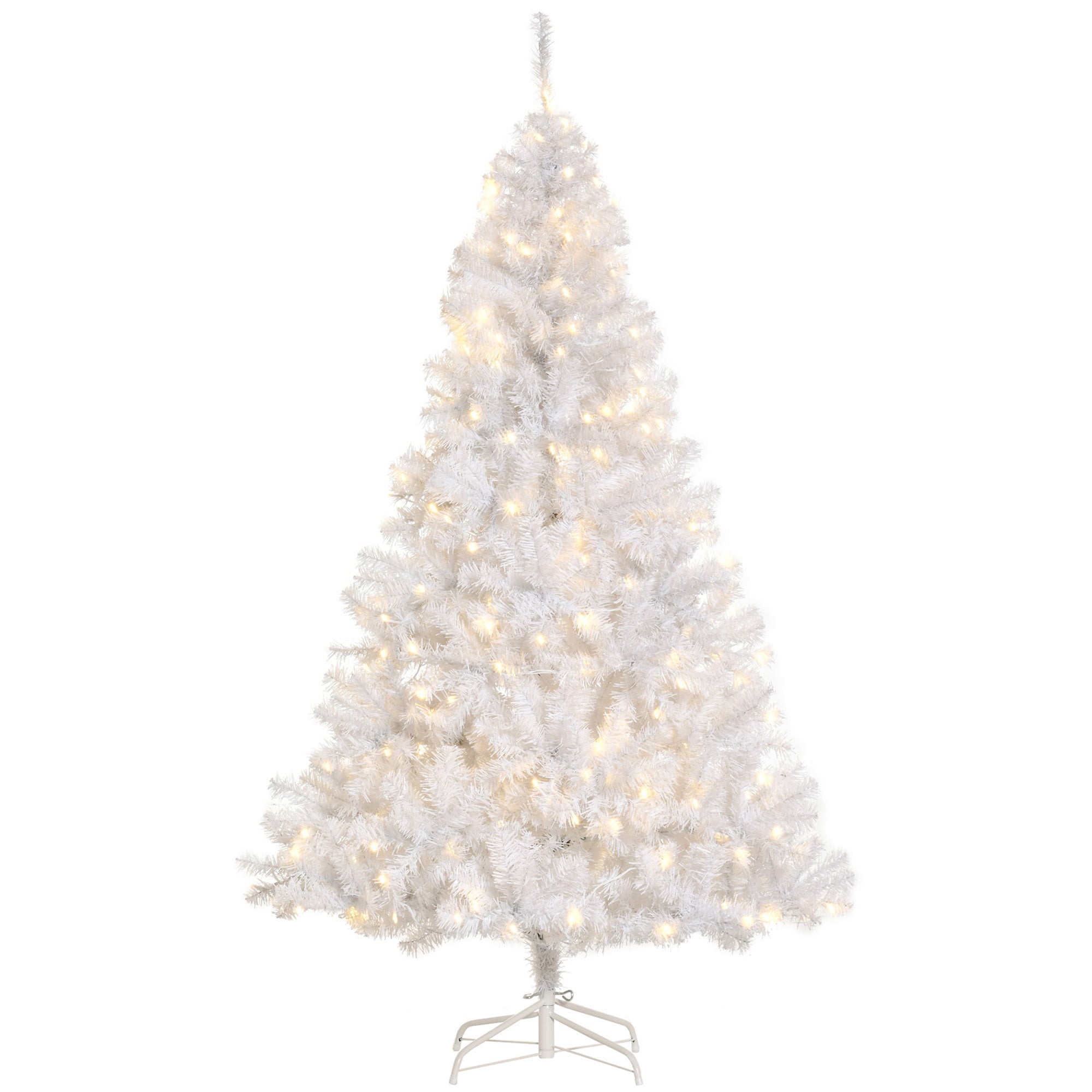 6 FT Tall PreLit Artificial Christmas Tree with Realistic Branches, 250 Warm White LED Lights and 1000 Tips, White