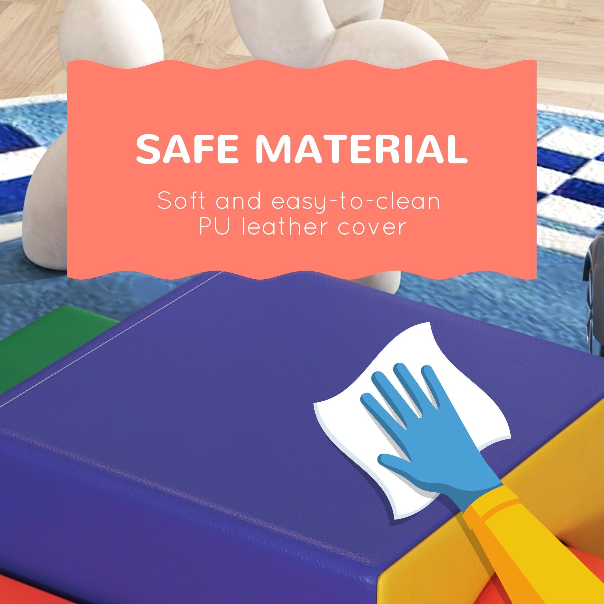 4 Piece Foam Play Set, Soft & Safe Kids Toddlers Children Climbing Set for Crawling or Sliding, Assorted
