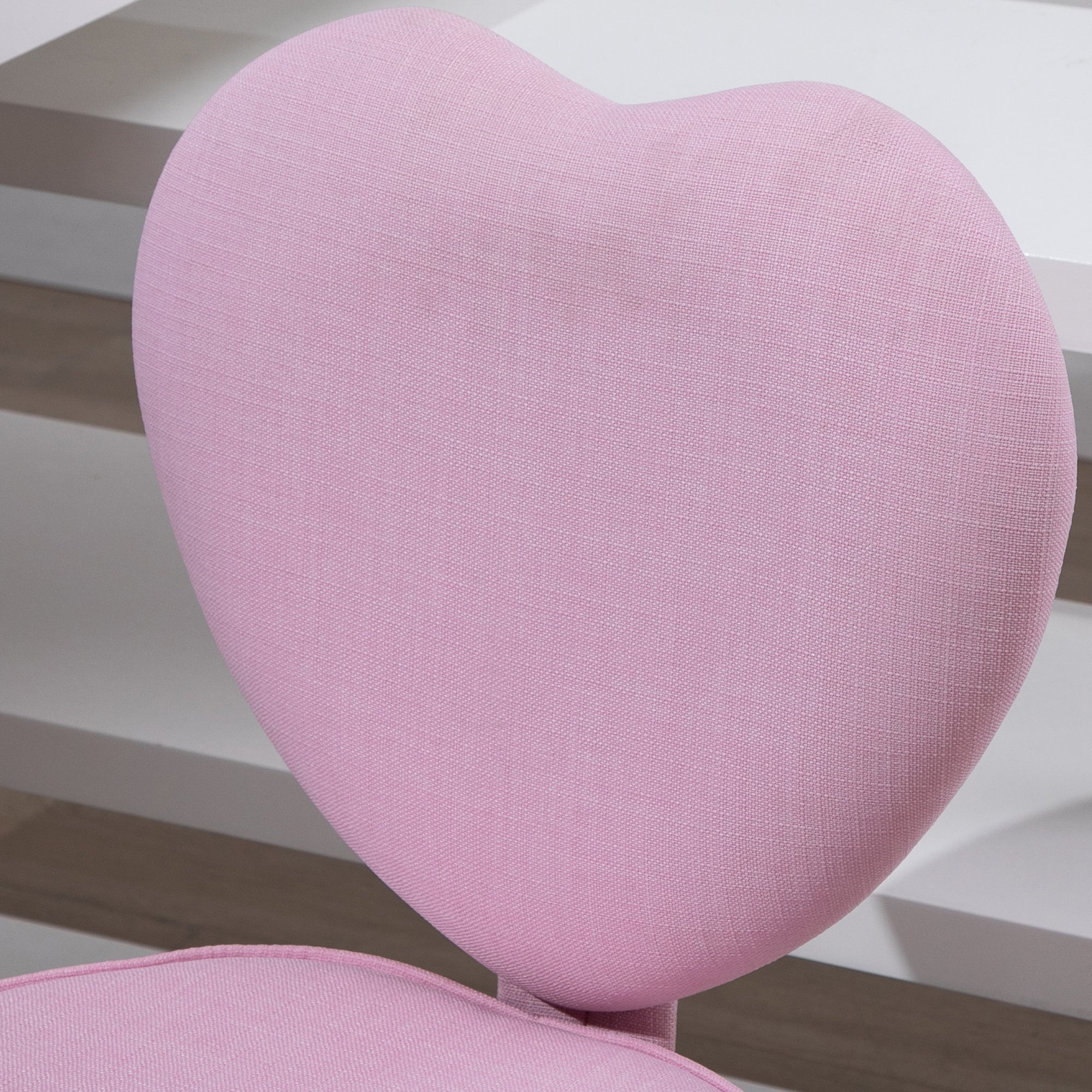 Heart Love Shaped Back Design Office Chair with Adjustable Height, Pink