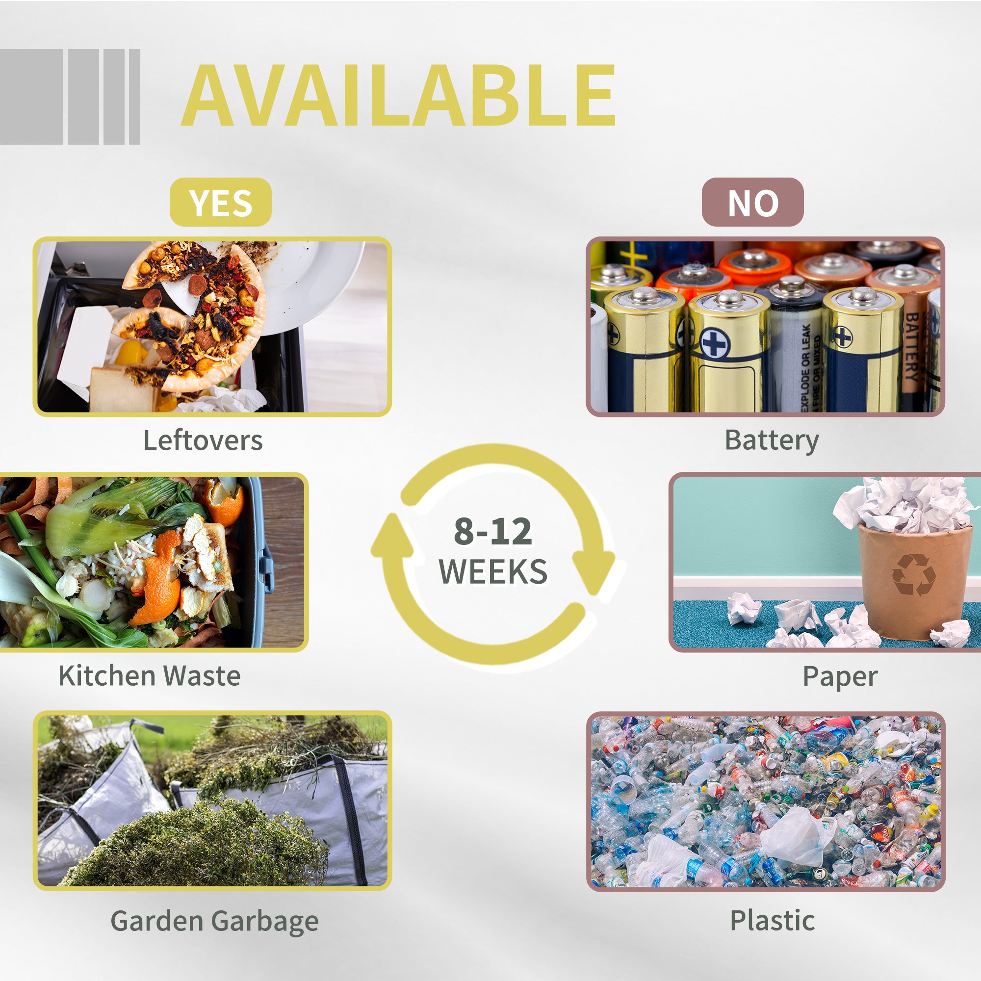 Tumbling Compost Bin Outdoor 360° Dual Chamber Rotating Composter 43 Gallon, Yellow - Yellow - Image 6