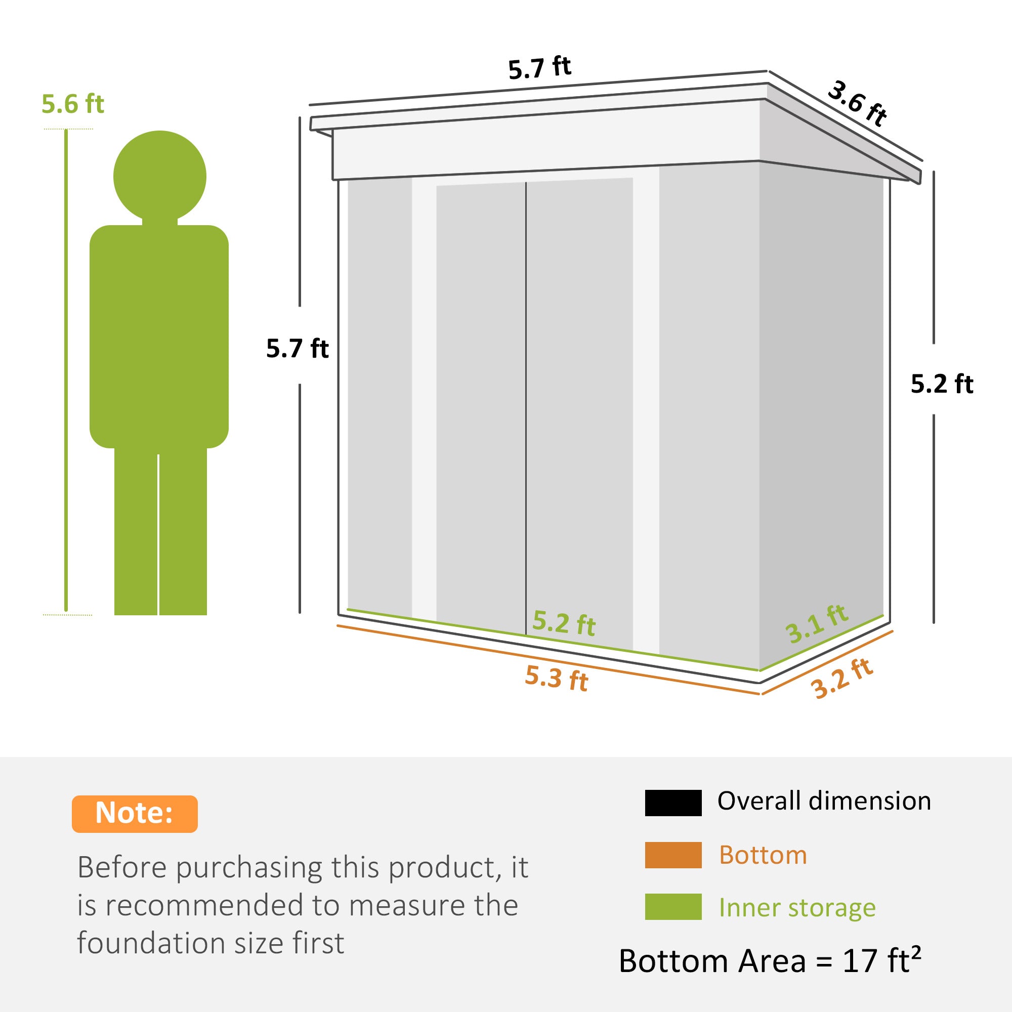 6' x 4' Metal Garden Shed, Backyard Tool Storage Shed with Dual Locking Doors, 2 Air Vents and Steel Frame, Gray - Gray - Image 3
