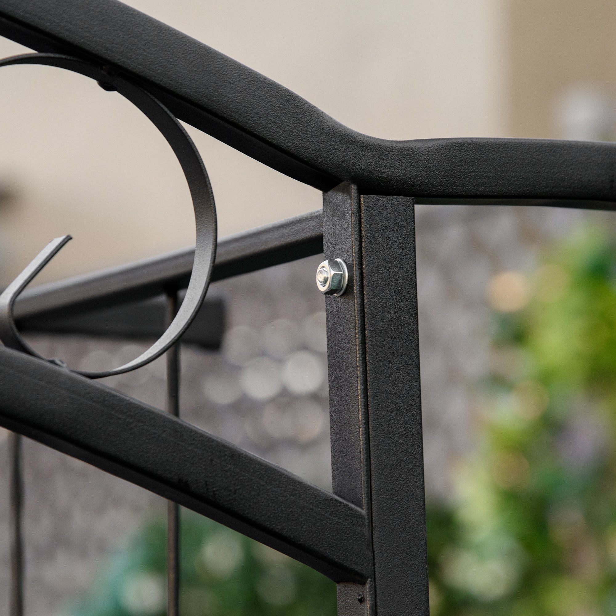 7Ft Garden Arch Arbor, Metal Arch Trellis for Climbing Vines, Garden Archway for Wedding, Bridal Party, Ceremony - Matte Black - Image 8
