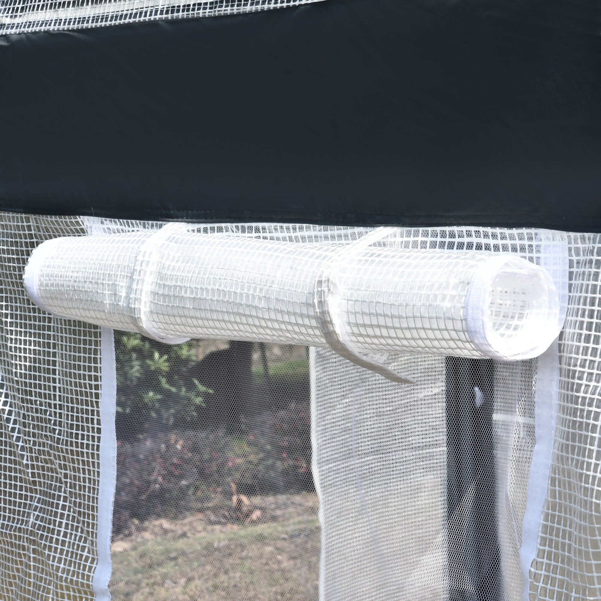 10' x 7' x 7' Greenhouse, Walk-in Outdoor Tunnel Green House with PE Cover, Steel Frame, 2 Roll-Up Zipper Doors & 4 Windows for Flowers, Vegetables, Tropical Plants, White - White - Image 8