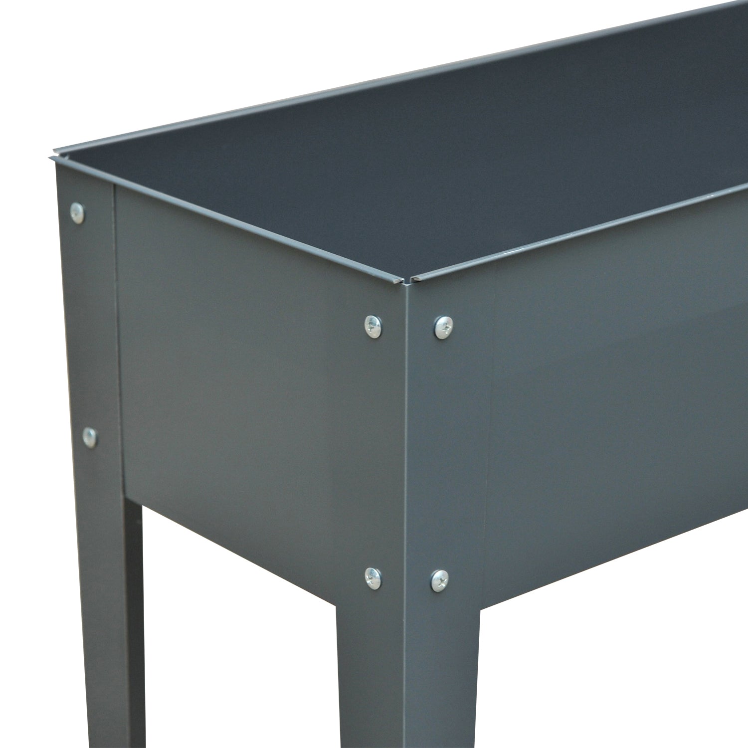 Metal Raised Garden Bed, Elevated Planter Box with Legs and Drain Holes, Dark Gray - Grey - Image 8