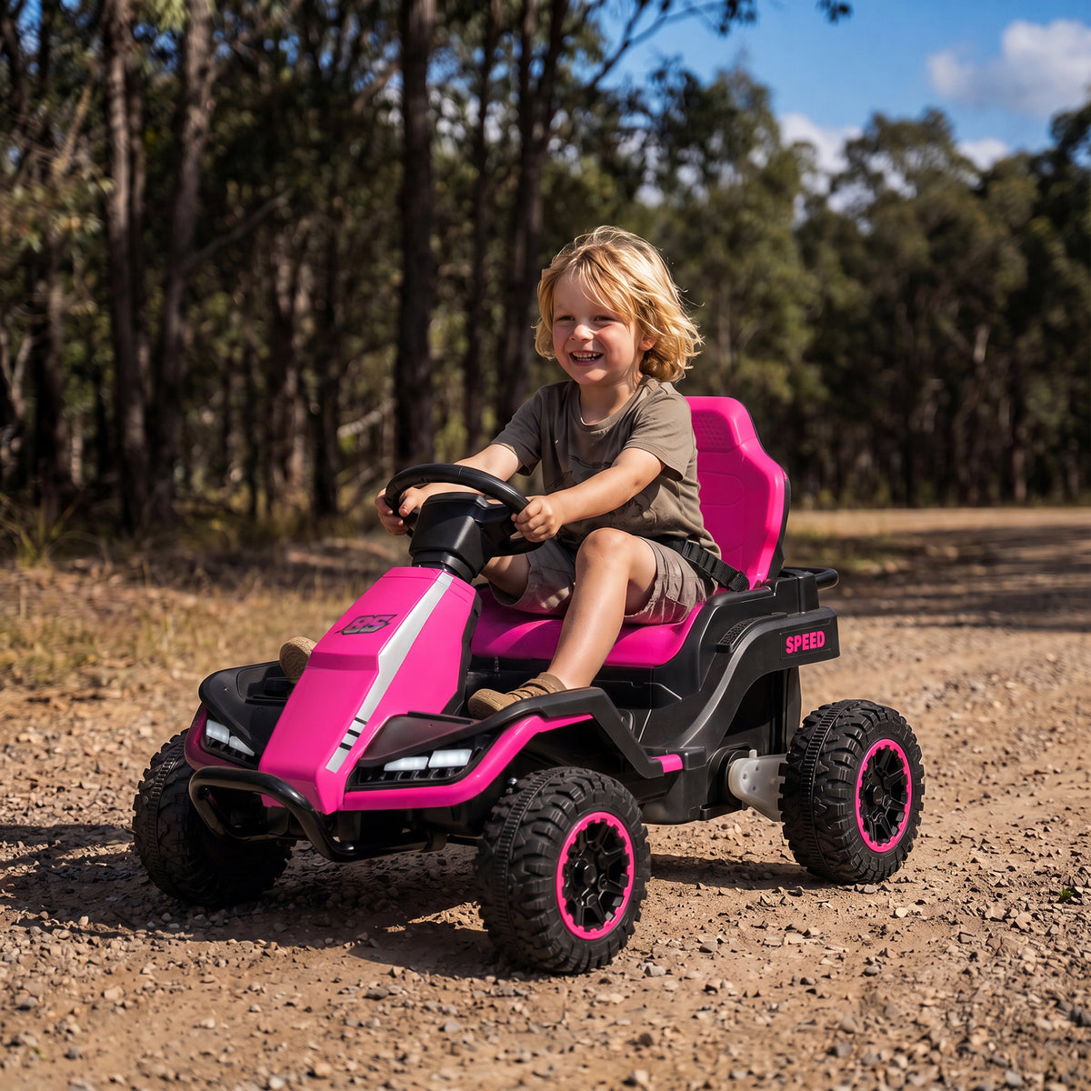24V Kids Electric Ride On Car with Dual Motors, Remote Control, 4-Wheel Suspension, Soft Start for 3-6 Years, Pink