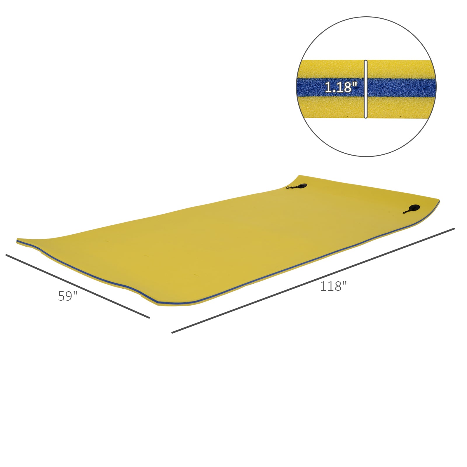 Floating Water Mat Float Pad Used in Lake Pool Water Beach Sea Ocean Yellow