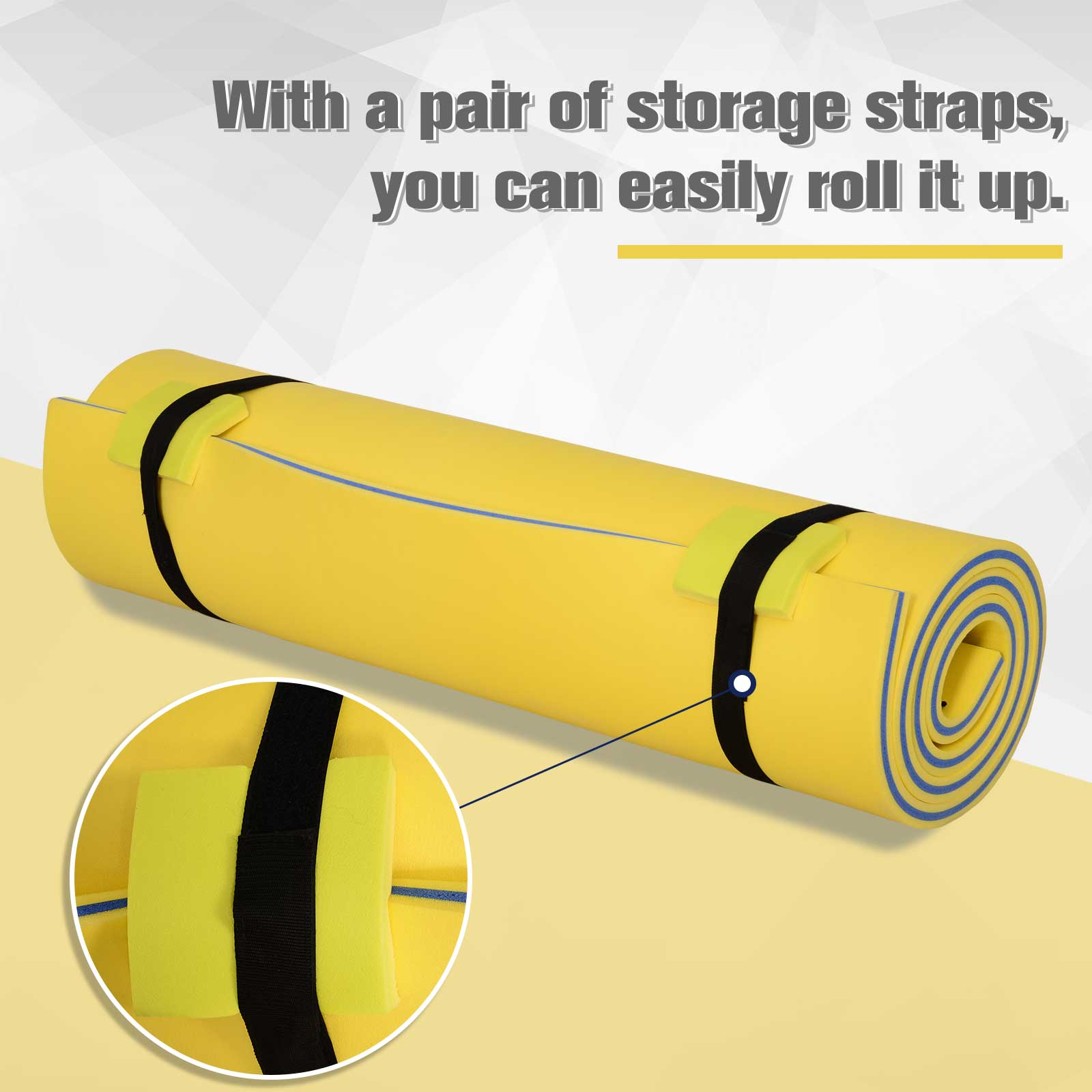 Floating Water Mat Float Pad Used in Lake Pool Water Beach Sea Ocean Yellow