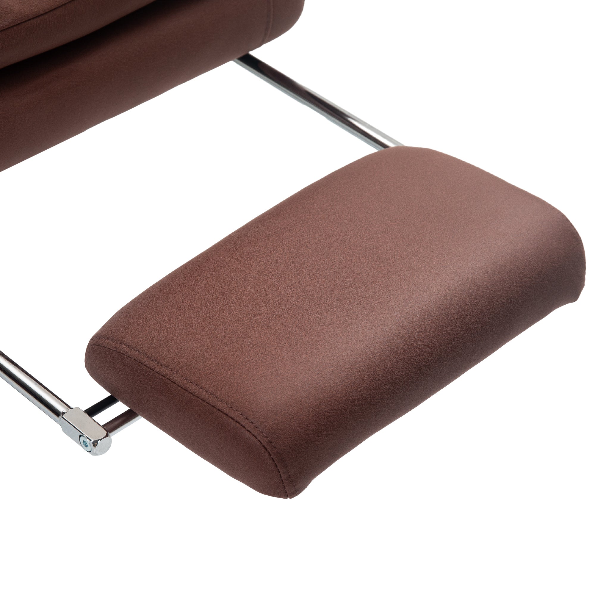 Microfibre Massage Office Chair, Heated Reclining Chair with Footrest, Double-tier Padding, Swivel Wheels, Coffee