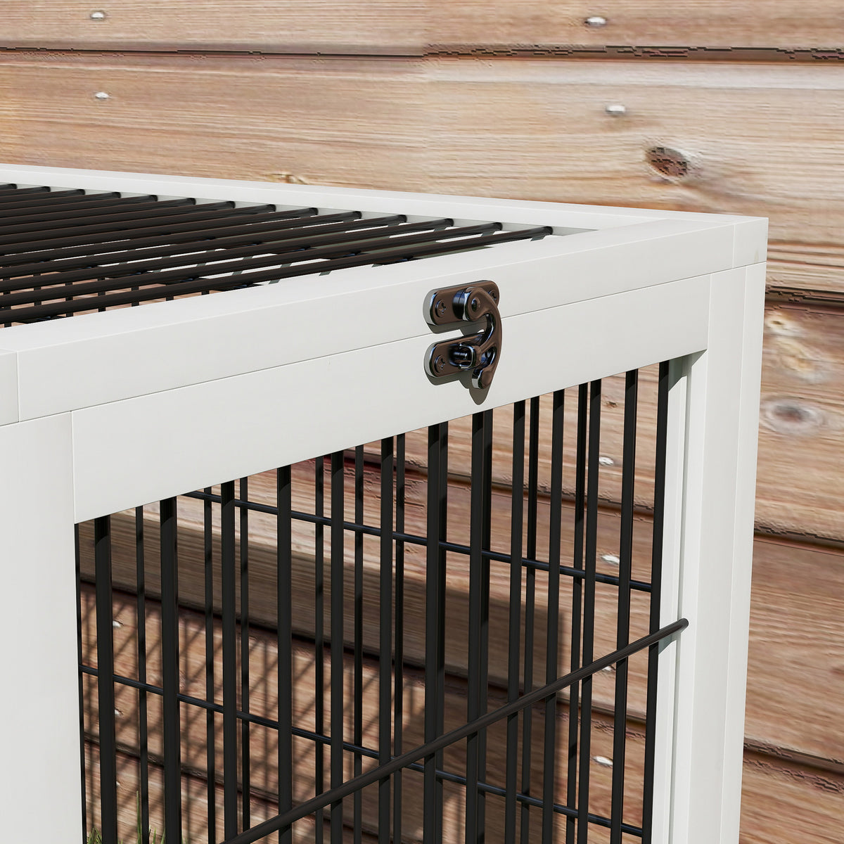 2 Level 59" Outdoor Rabbit Hutch with Openable Top, Dark Gray