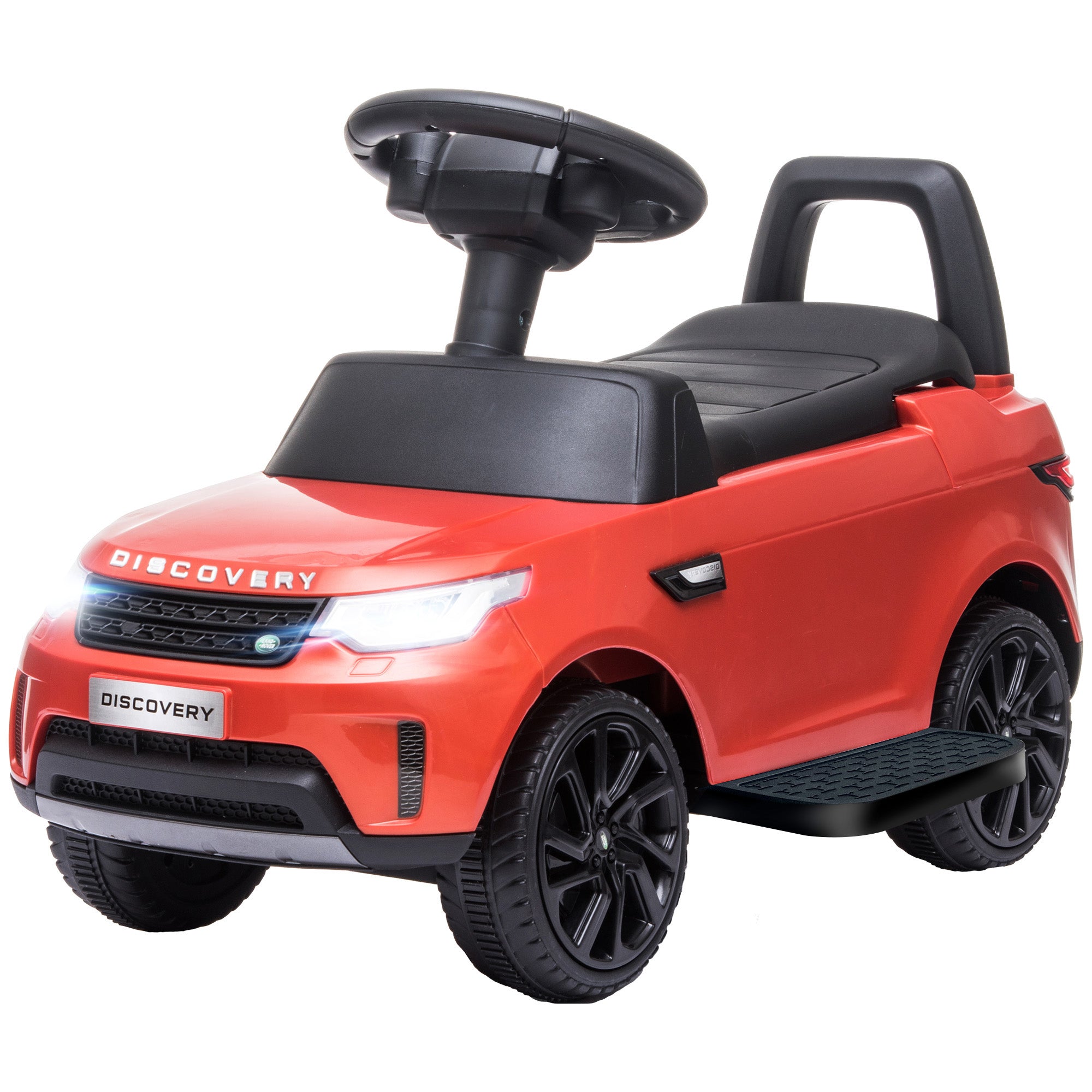2 in 1 Land Rover Licensed 6V Ride on Car Sliding Car Battery Powered Electric Car w/ Headlights Music Horn, Red