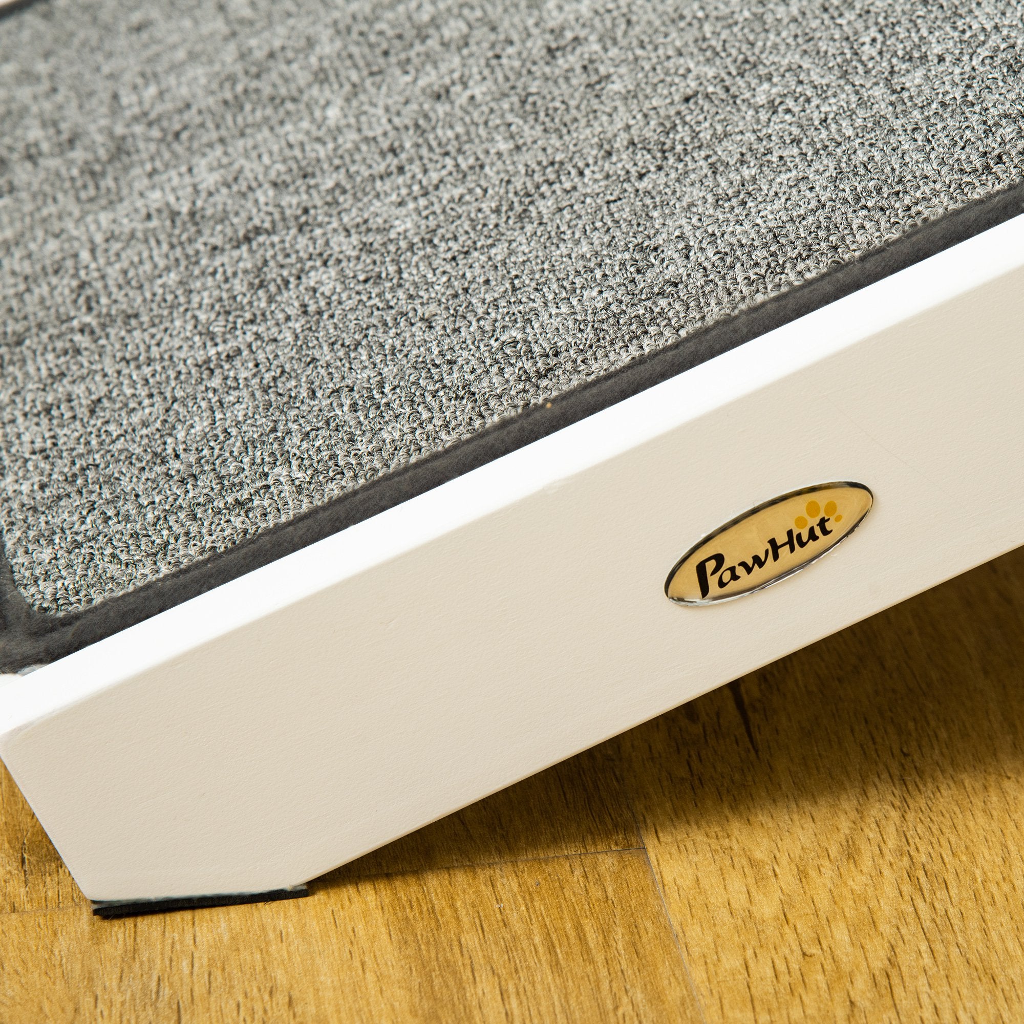 Dog Ramp Foldable with Non-slip Carpet Top Platform, Gray, White - White - Image 7