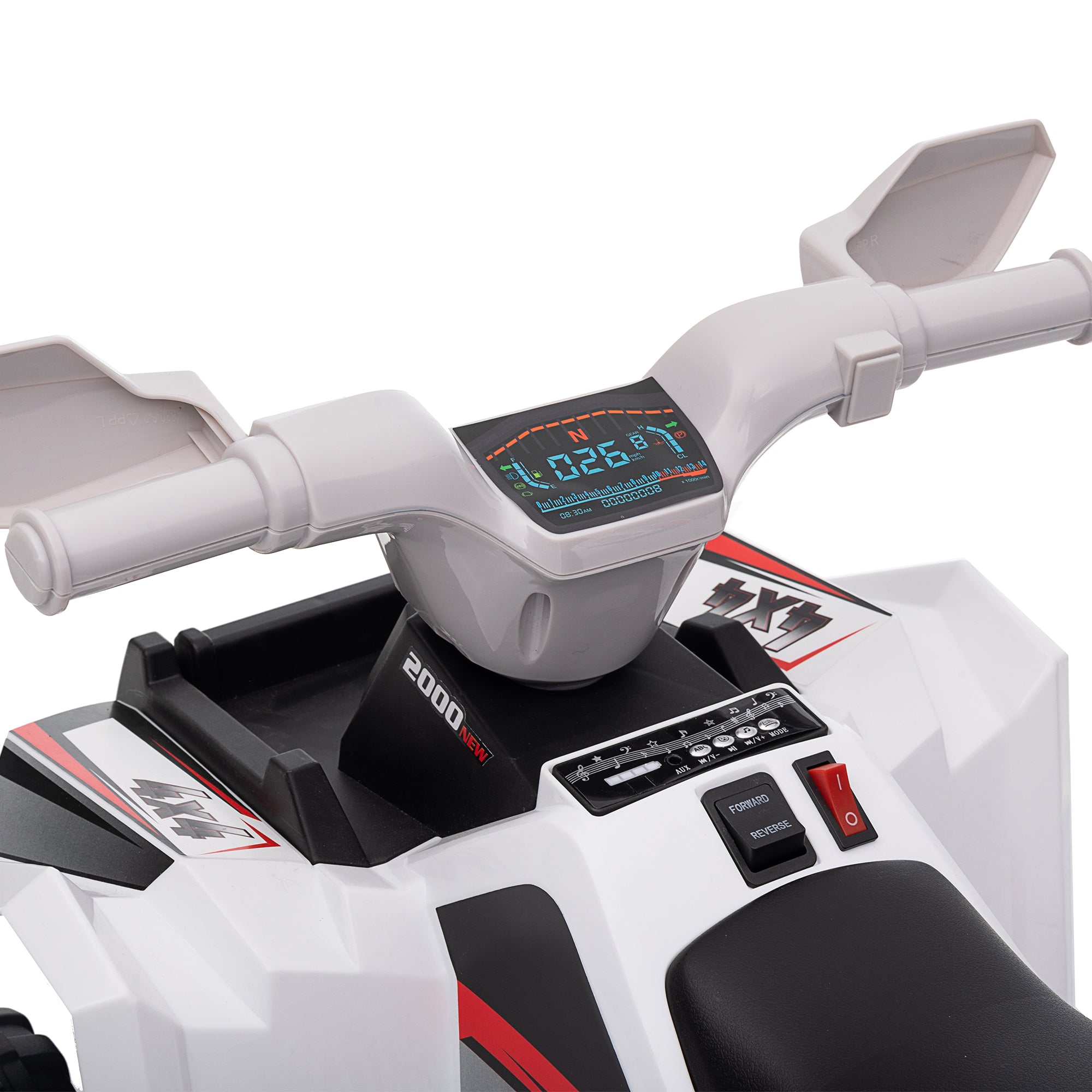 6V Electric Toy Car with Forward Backward, Wear-Resistant Wheels for Ages 18-36 Months, White