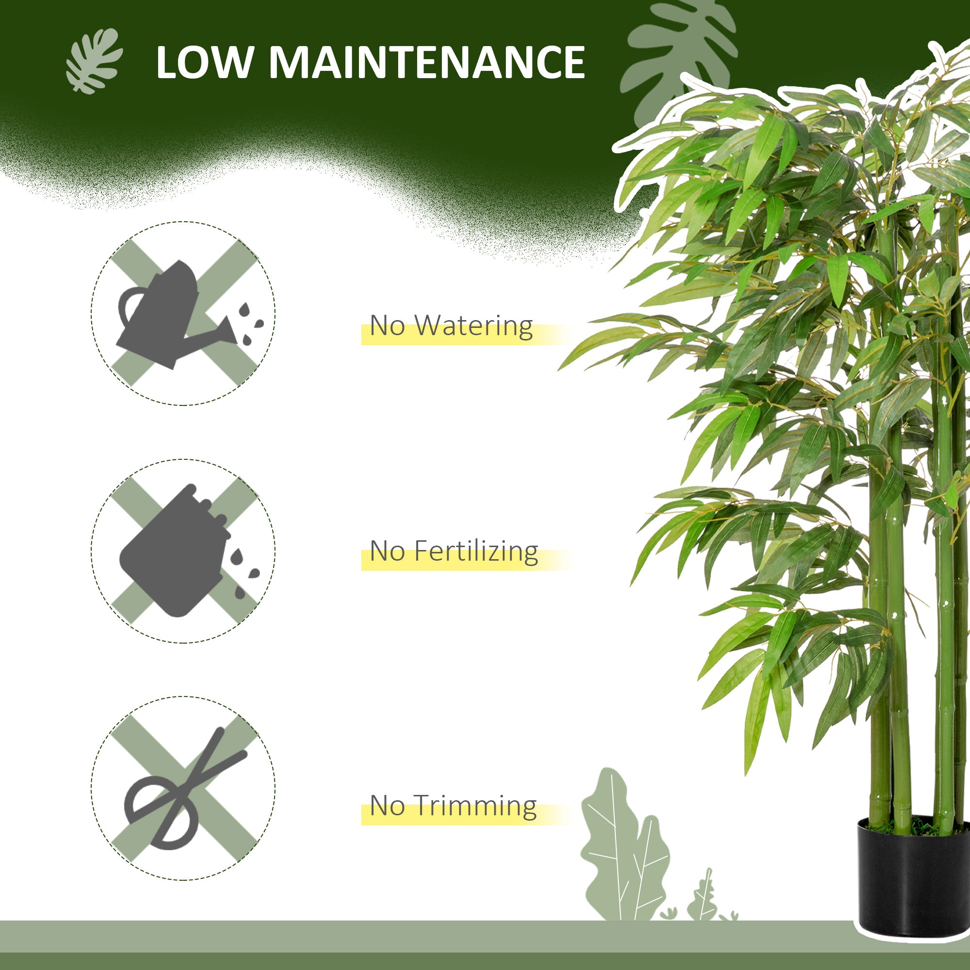 4.5FT Artificial Bamboo Tree, Decorative Faux Plant in Nursery Pot for Indoor or Decor