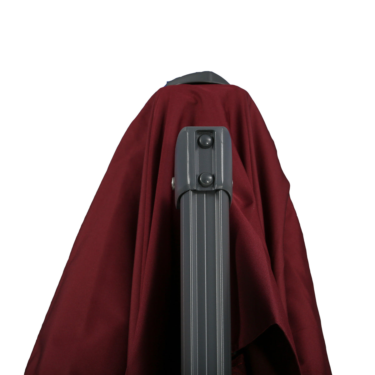 10ft Offset Patio Umbrella, Hanging Cantilever Umbrella, Square Shape, Aluminum Cross Base, Tilt, 360-Degree Rotation, Red
