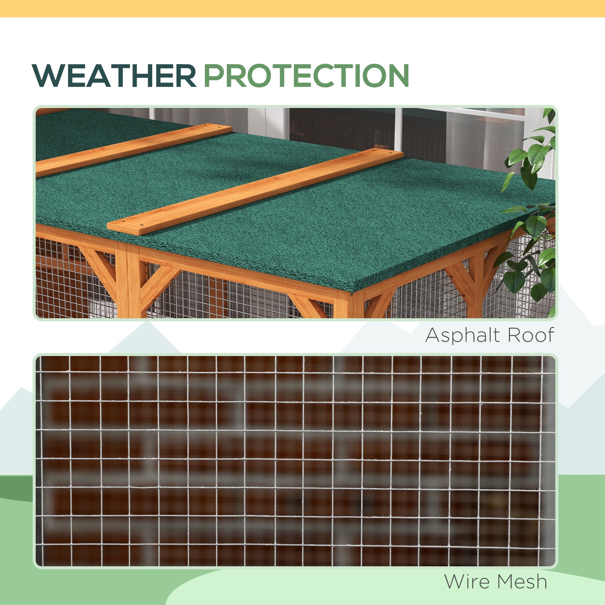 Large Outdoor Cat House for 3 Kitties, Multi-Level Design with Big Hiding Areas 2 Stories & Multiple Platforms Cat Condo - Orange - Image 5