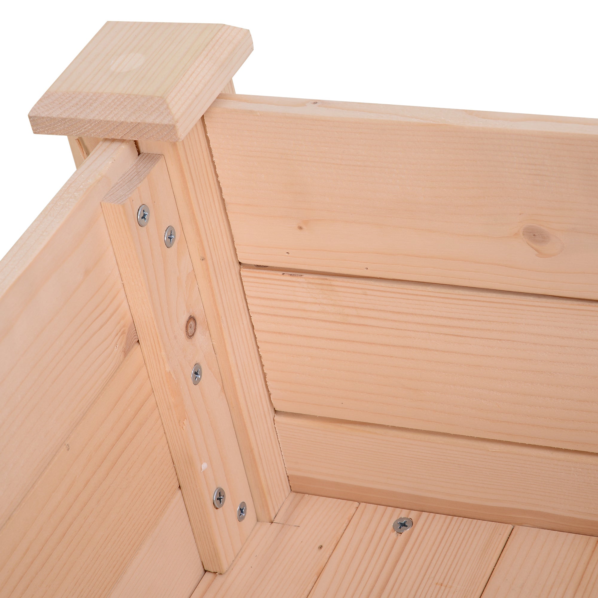 Raised Garden Bed with Legs, 34" x 18" x 30", Elevated Wooden Planter Box, Self-Draining with Bed Liner for Vegetables, Herbs, and Flowers Backyard, Patio, Balcony Use, Natural - Natural Wood - Image 8