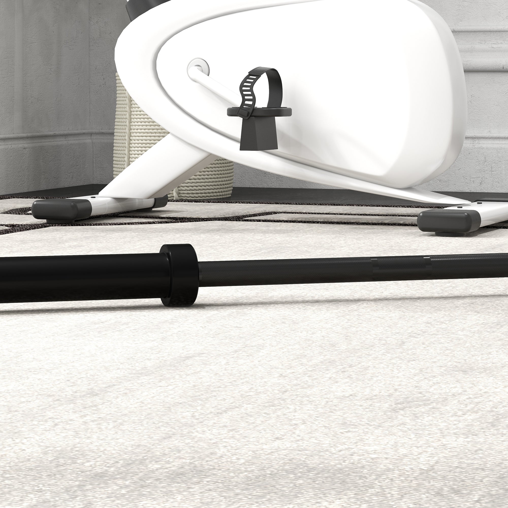 7.2ft Weight Bar, Olympic Bar with Rotating Sleeves, Non-Slip Knurling Grip, 1500lbs Weight Capacity, Black