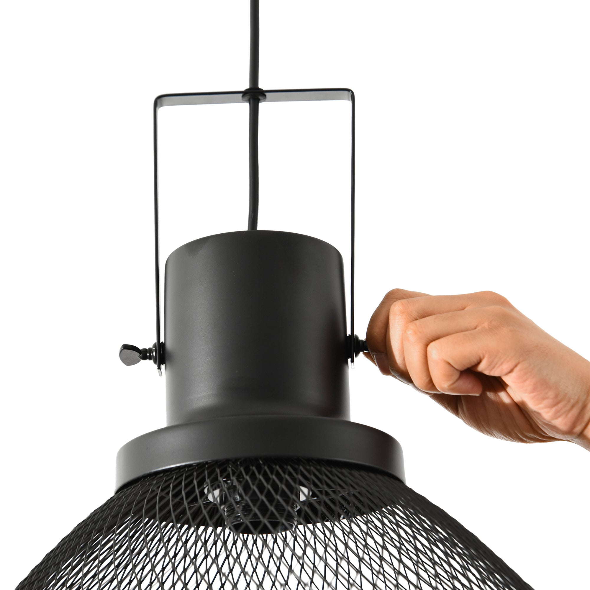 Industrial Pendant Light Fixtures with Adjustable Hanging Chain, Black