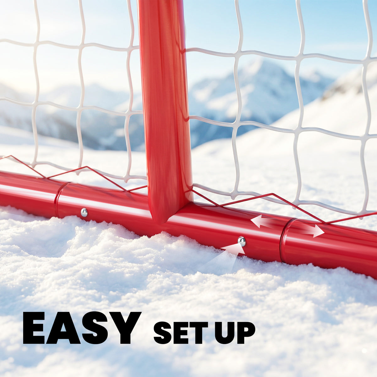 35" x 18" Street Hockey Goal, Easy Setup Hockey Net with Metal Frame, Lightweight & Portable
