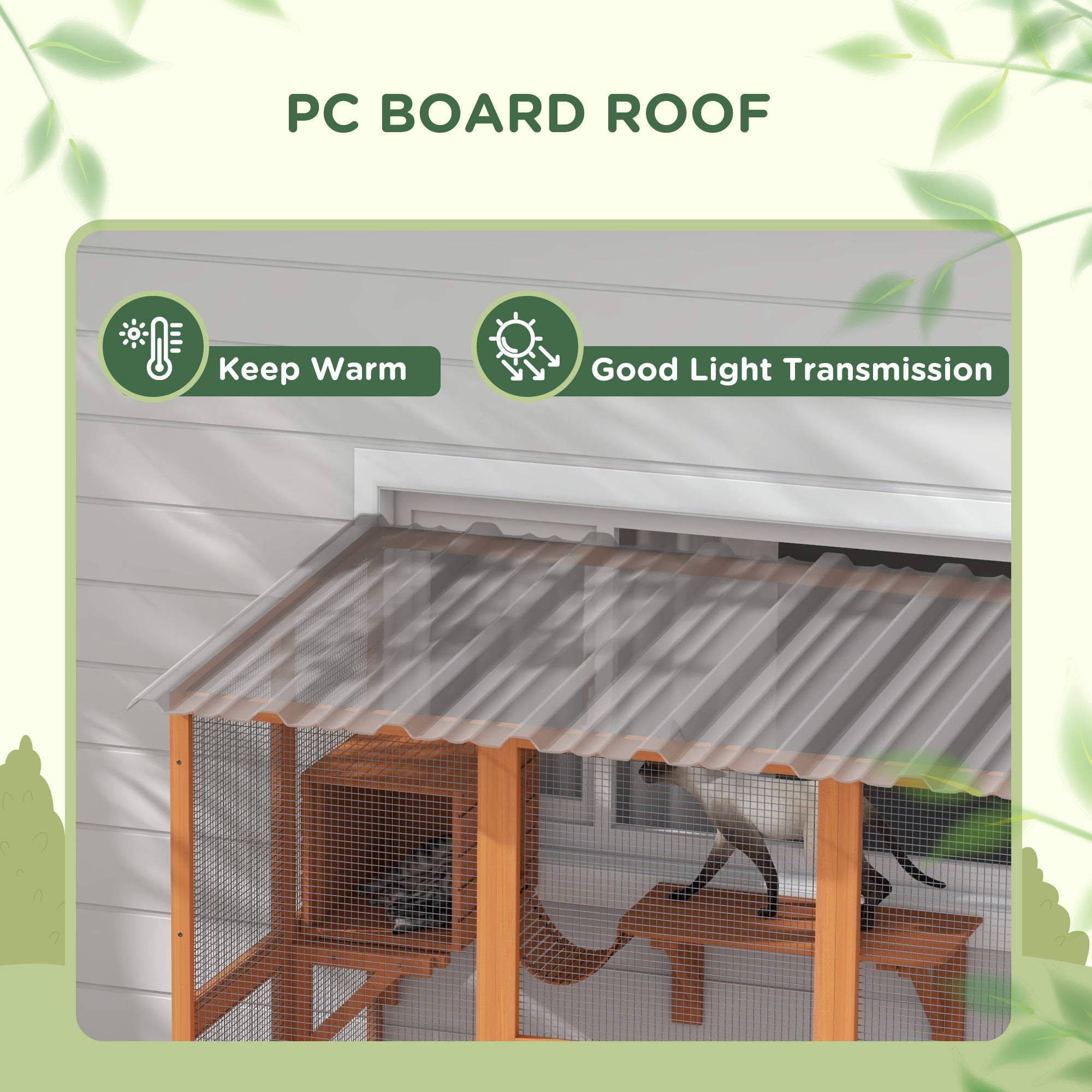 Catio Cat Window Box Outside Enclosure with Bridge Platforms - Orange - Image 6