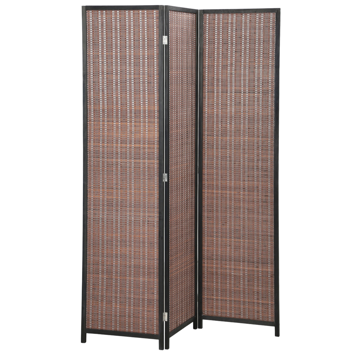 Room Divider Folding Privacy Screen Freestanding 3 Panel Pine Wood for Bedroom Home Office 6 Ft Tall Black Brown