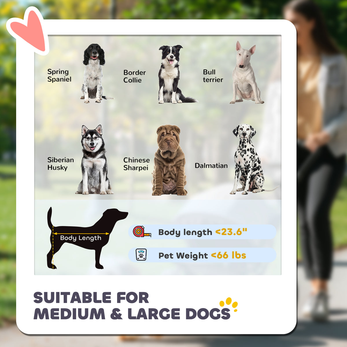 Dog Stroller for Large Medium Small Dogs up to 66 Lbs. 23.5" in Body Length, One-Click Foldable Pet Cat Stroller with Storage, Shock Absorption Wheels, Mesh Window, Safety Leash, Gray