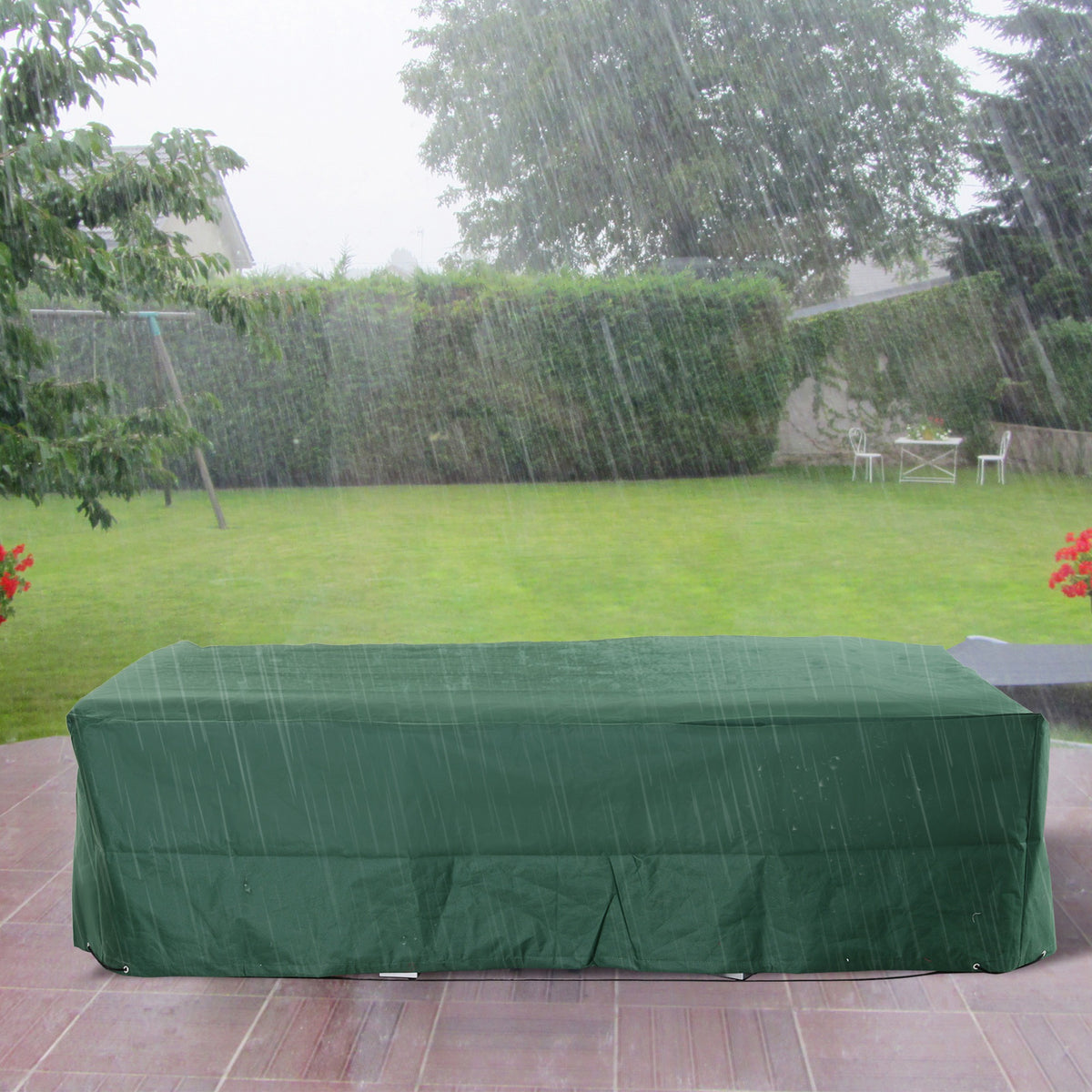 97" x 65" x 26" Heavy Duty Outdoor Sectional Sofa Cover, Waterproof Patio Furniture Cover for Weather Protection, Dark Green