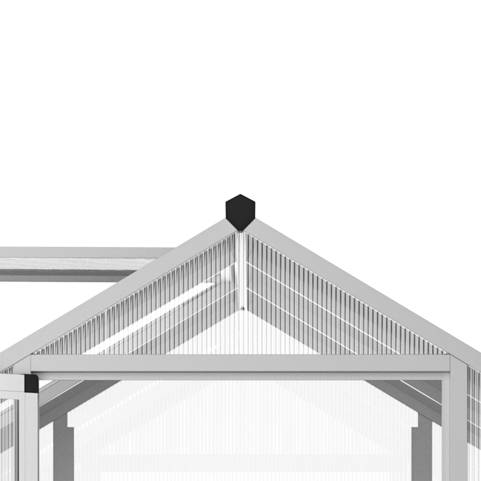 4' L x 6' W Walk-In Polycarbonate Greenhouse with Roof Vent,Greenhouse for Winter - Silver - Image 8