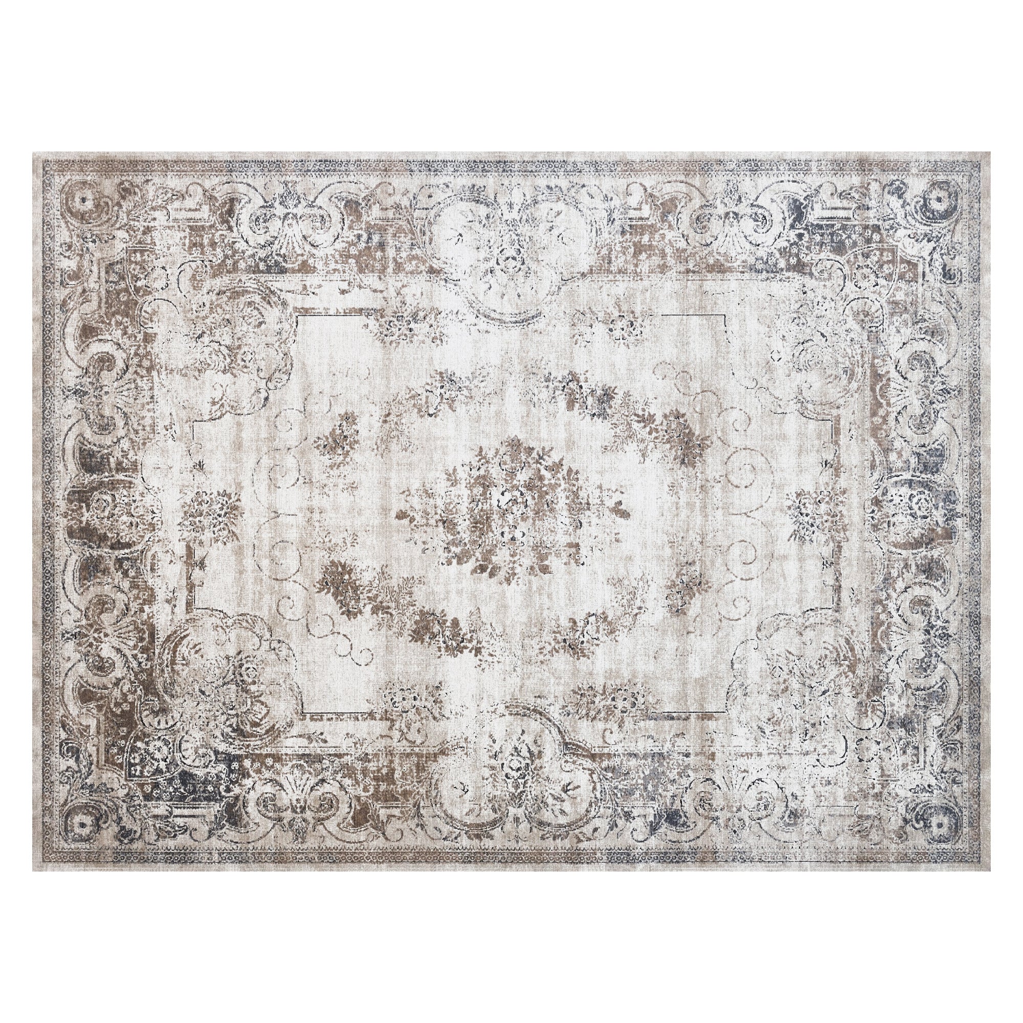 8x10 Boho Area Rug, Machine Washable Carpet for Living Room, Bedroom, Dining Room, Kitchen, Home Office, Brown