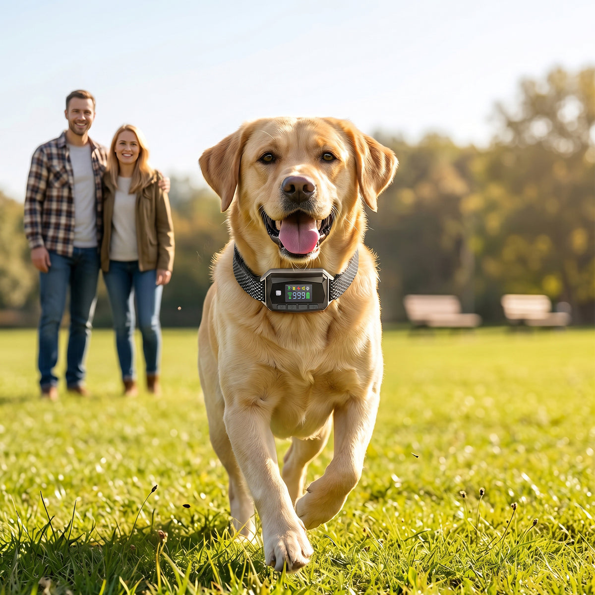 GPS Dog Training Collar IP67 Waterproof E Collar Remote Rechargeable Black