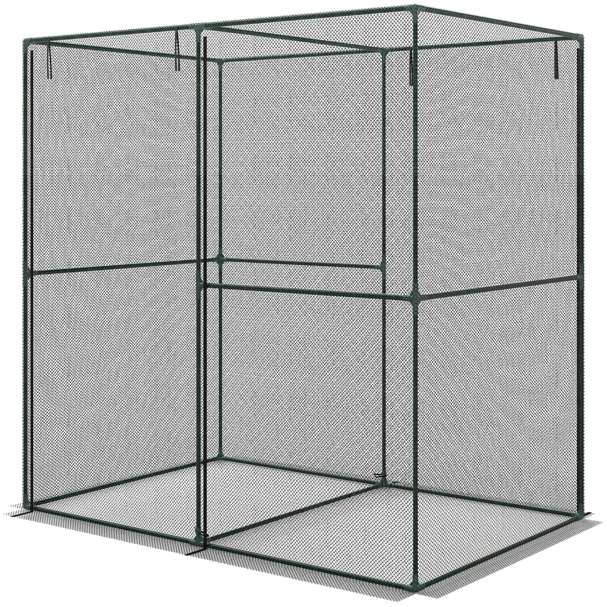 6' x 4' x 6' Crop Cage, Plant Protection Tent with Zippered Doors for Vegetable Garden, Backyard, Black - Black