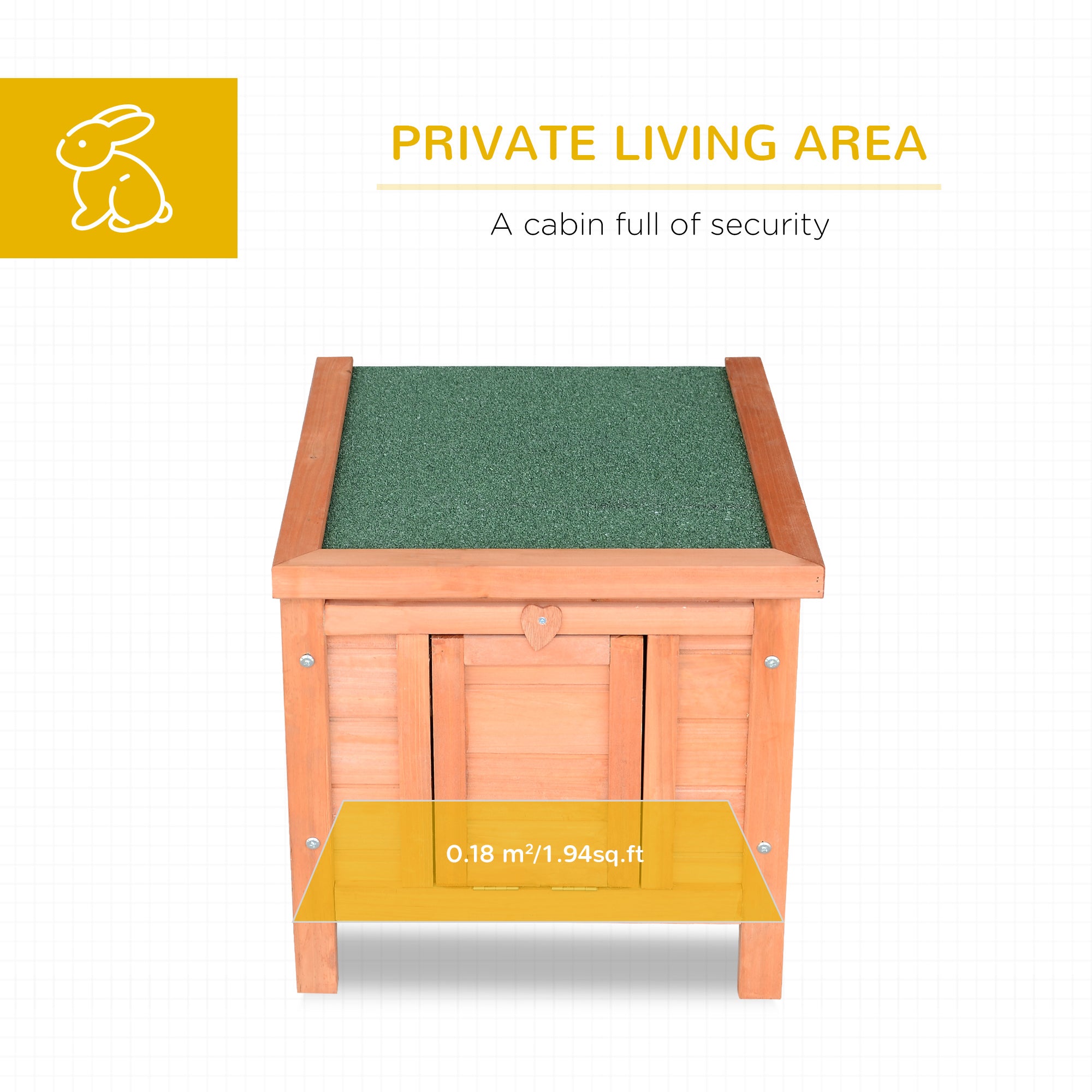 Small Wooden Rabbit Hutch Bunny Cage Guinea Pig Cage Duck House Dog House with Openable & Waterproof Roof, for Rabbits, Chickens, Ducks, Natural - Natural - Image 4