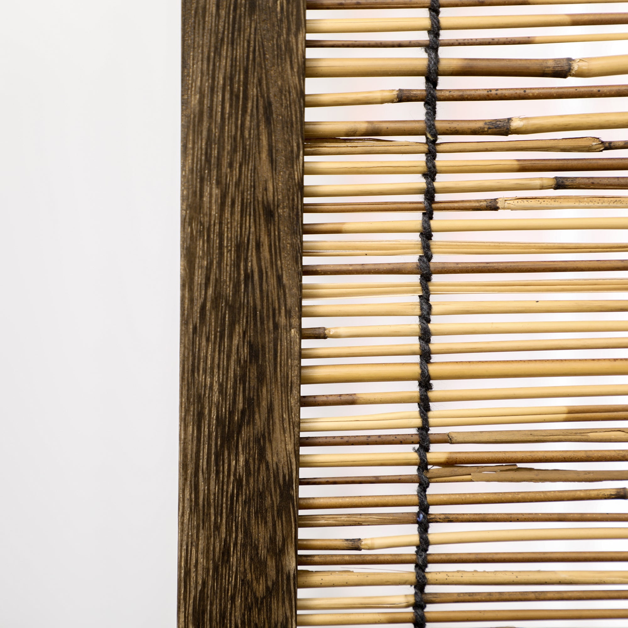 Hand Woven Room Divider, 4 Panel Folding Privacy Screen, Indoor Reed Partition Wall, 63"x67"x0.75", Brown