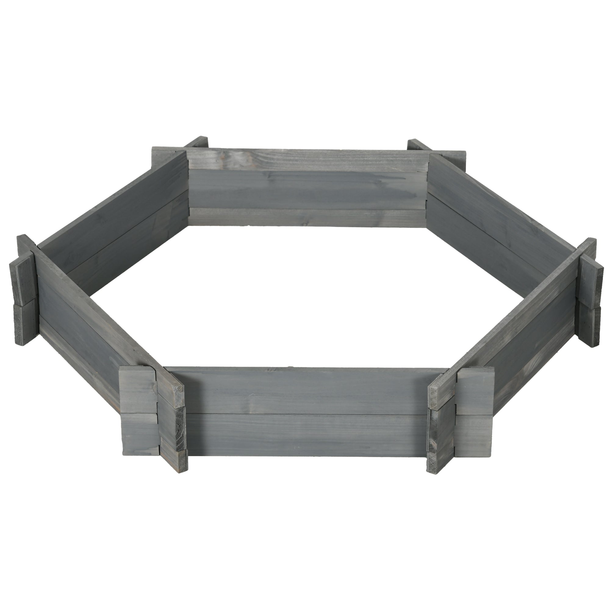 39" x 36" Screwless Raised Garden Bed, Hexagon Planter Box for Outdoor Plants, Vegetables, Flowers, Herbs, Gray - Gray