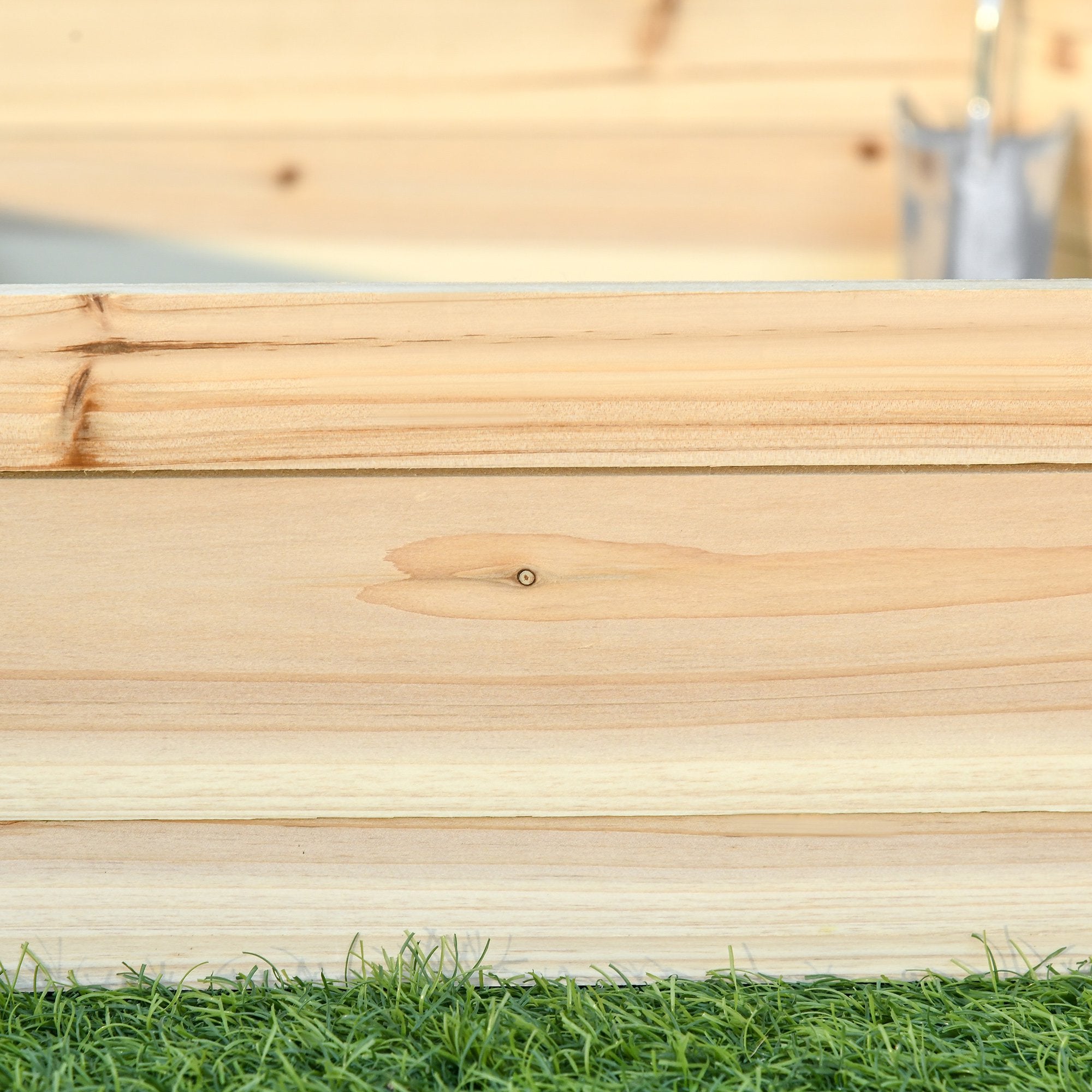 39'' x 36'' Screwless Raised Garden Bed, Hexagon Planter Box DIY Herb Garden - Natural wood finish - Image 8