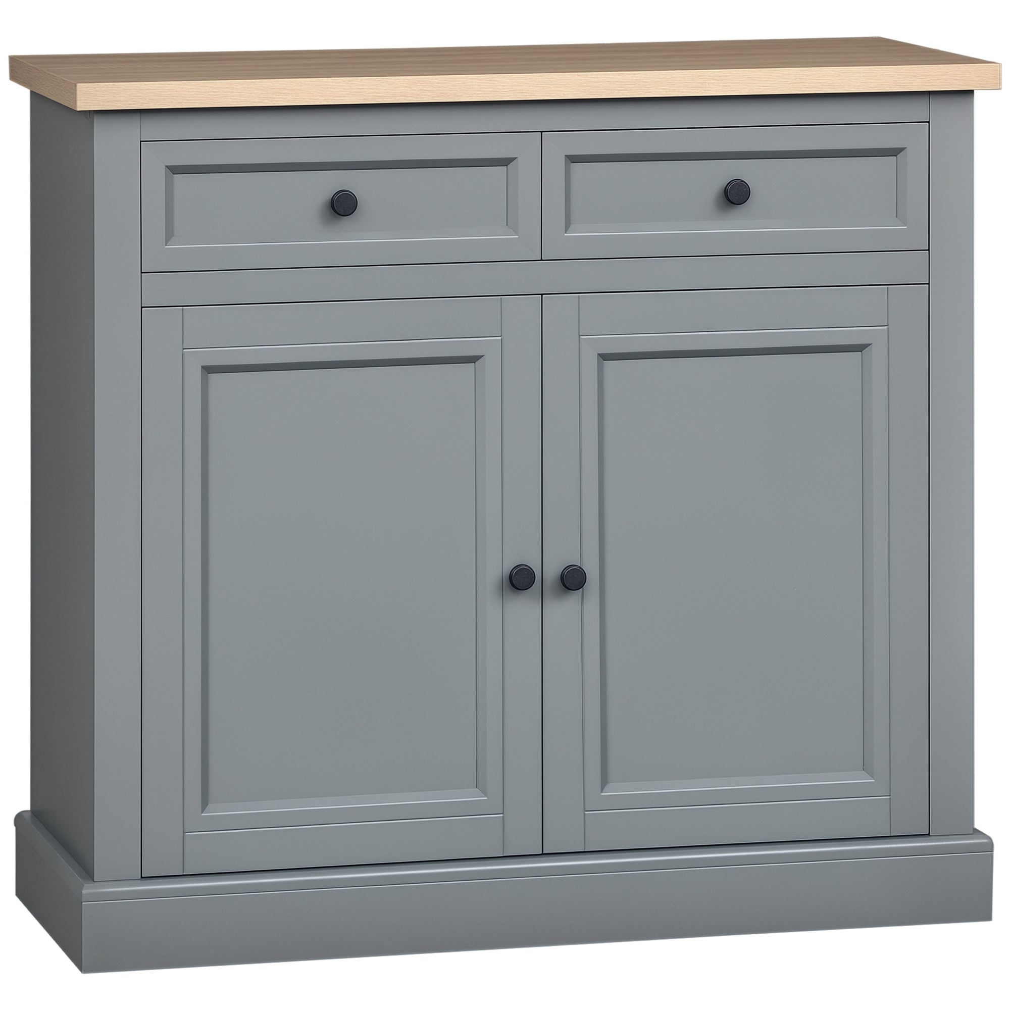 Sideboard Buffet Cabinet, Coffee Bar Cabinet with 2 Drawers and Double Door Cupboard for Kitchen, Living Room, Entryway, Dark Gray