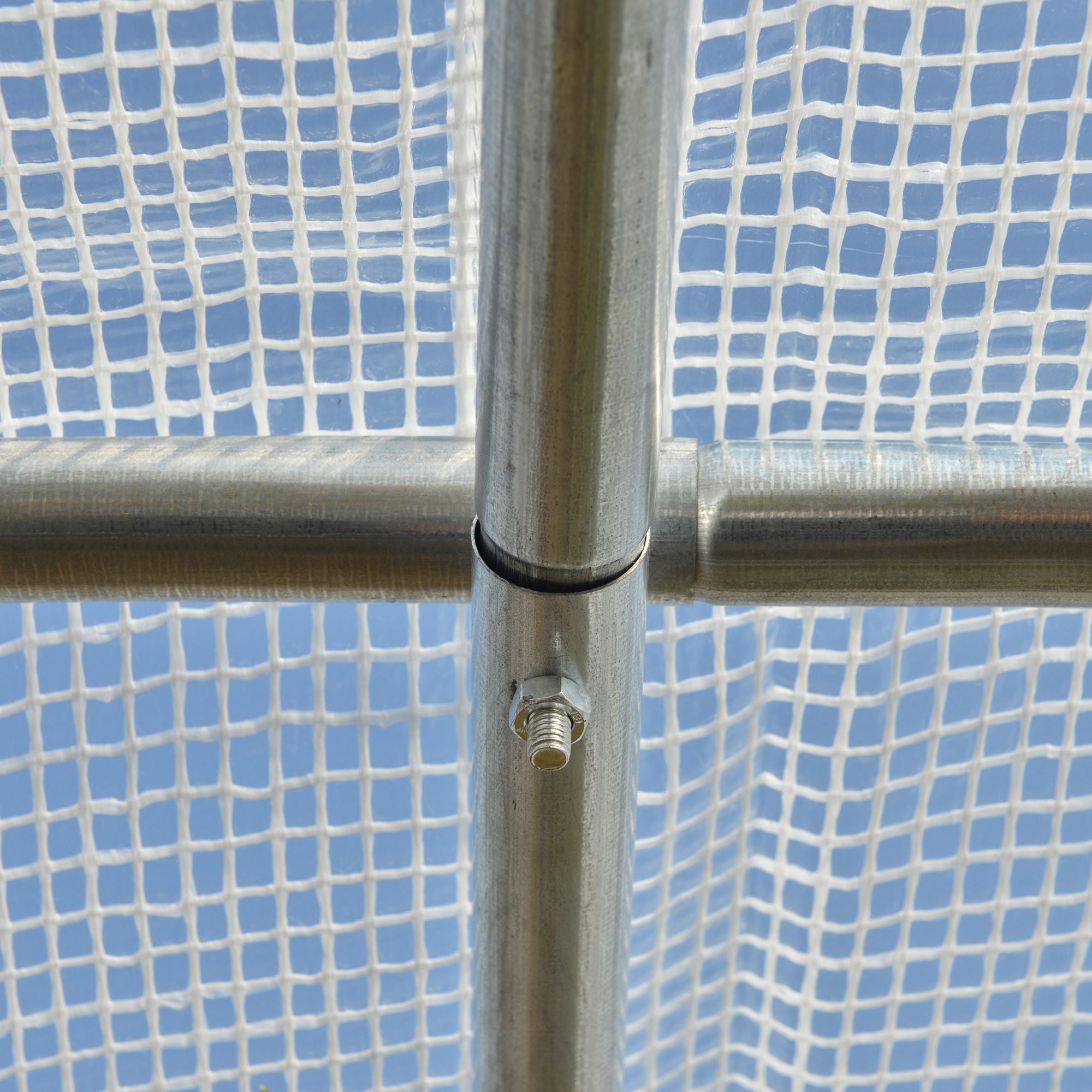 9.7' x 6.5' x 6.5' Walk-in Tunnel Greenhouse, Outdoor Green House with Anti-Tear PE Cover, Zipper Doors and Mesh Windows, White - White - Image 8