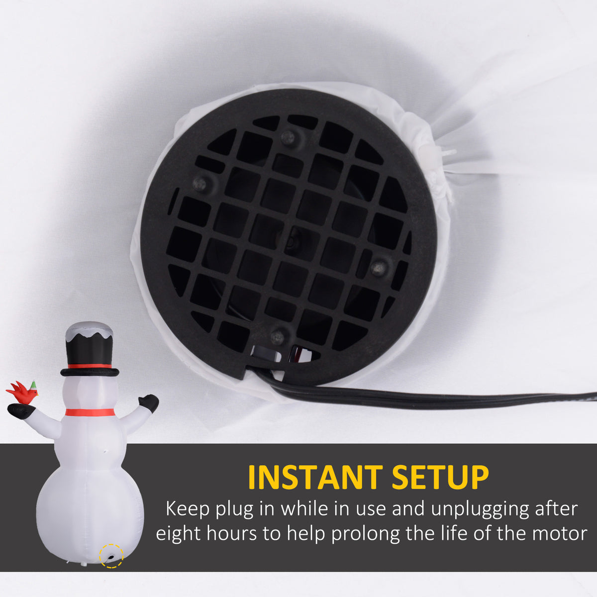 12FT Giant Inflatable Snowman, Christmas Blow Up Snowman with Rotating Colorful LED Light for Indoor, Outdoor, Yard
