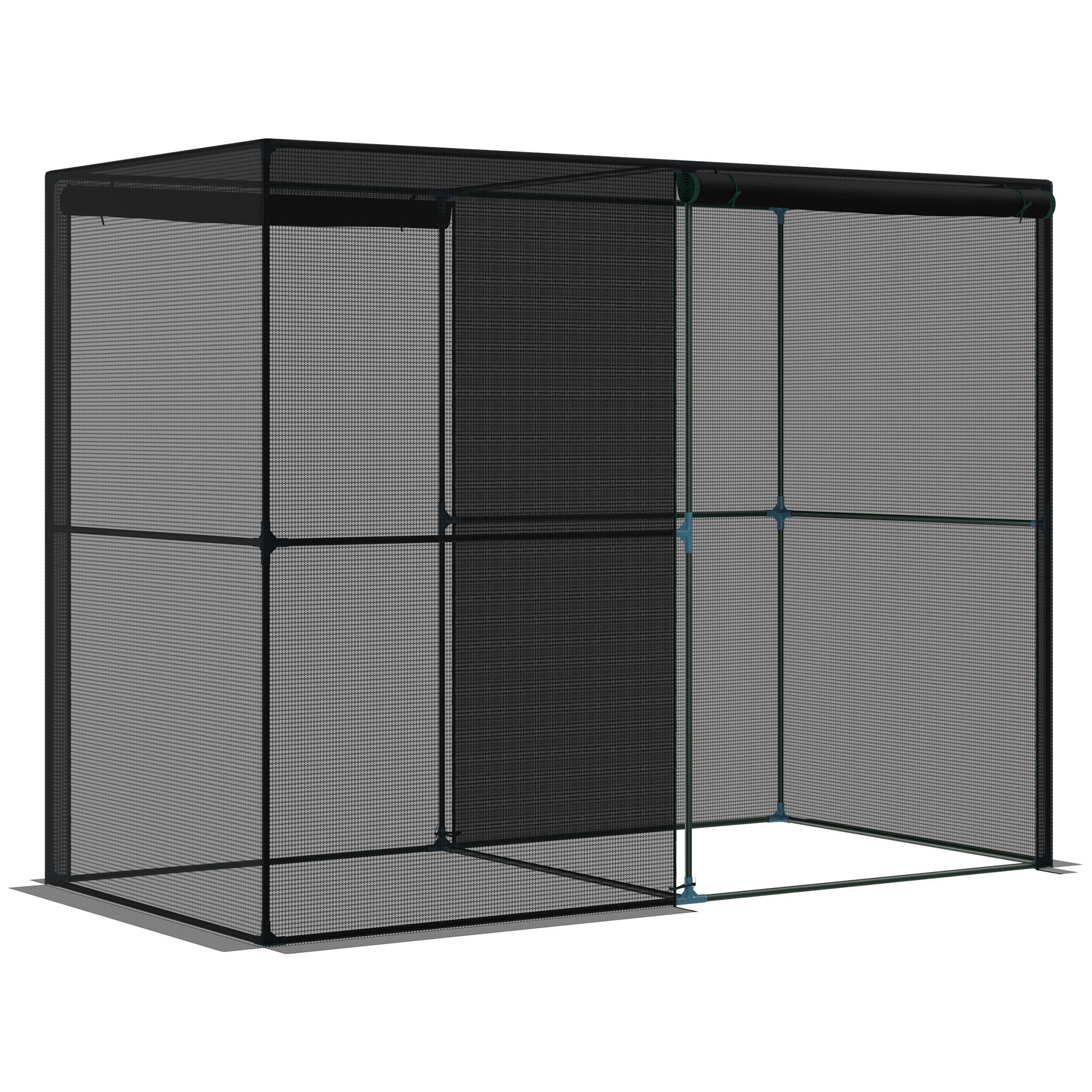 8' x 4' x 6' Crop Cage, Plant Protection Tent with Zippered Doors for Vegetable Garden, Backyard, Black - Black