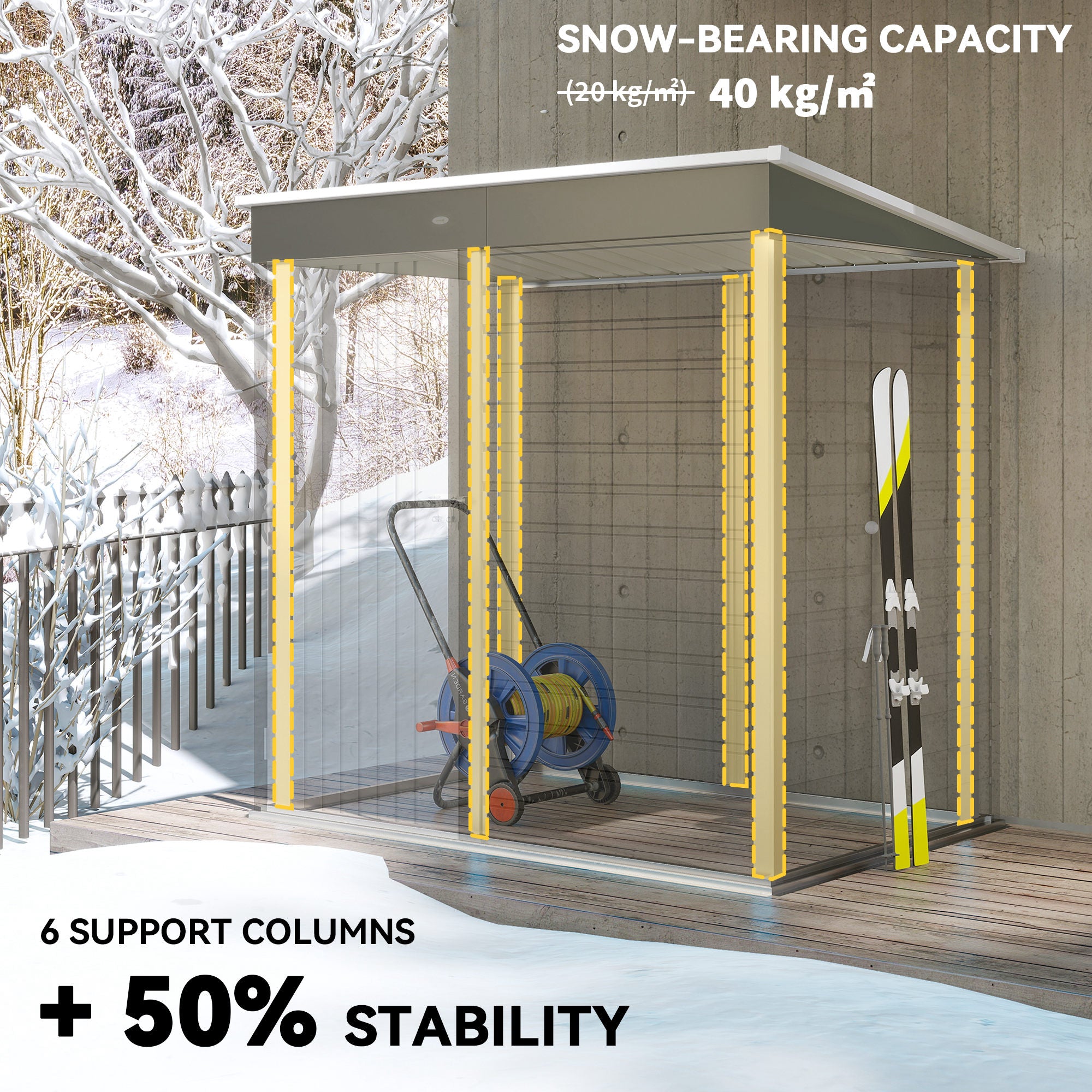 6' x 4' Outdoor Garden Shed, Metal Storage Shed with Lockable Door and Gloves for Backyard Garden Patio, Light Gray - Light Gray - Image 5