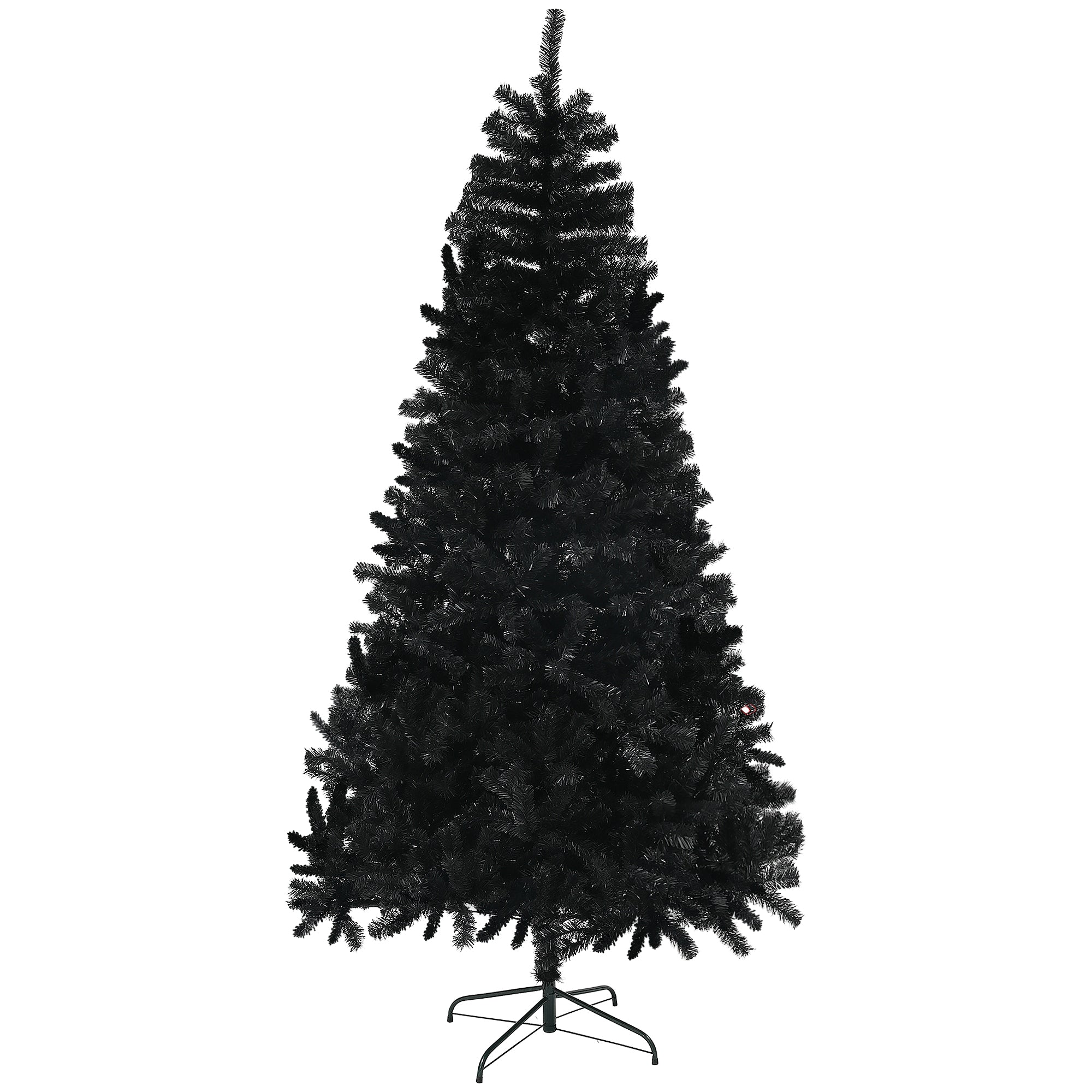 7.5ft Unlit Artificial Black Christmas Tree, Holiday Decor with 1346 Branch Tips, Auto Open and Steel Base