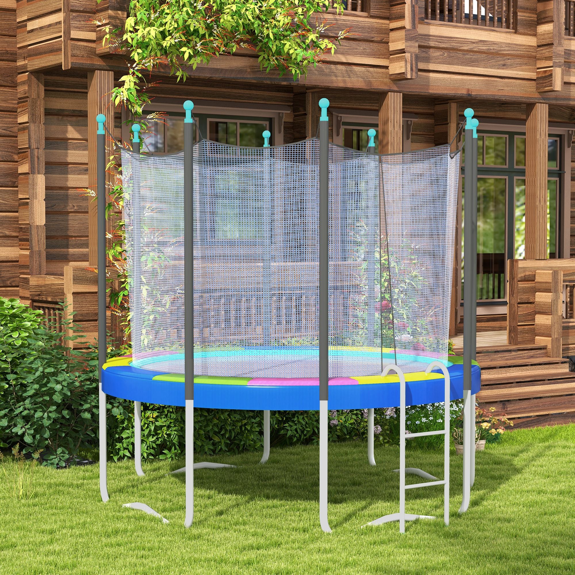 12FT Trampoline Spring Cover, Safety Trampoline Pad Replacement, Waterproof and Tear Resistant, All Weather Trampoline Accessories, Multi Color