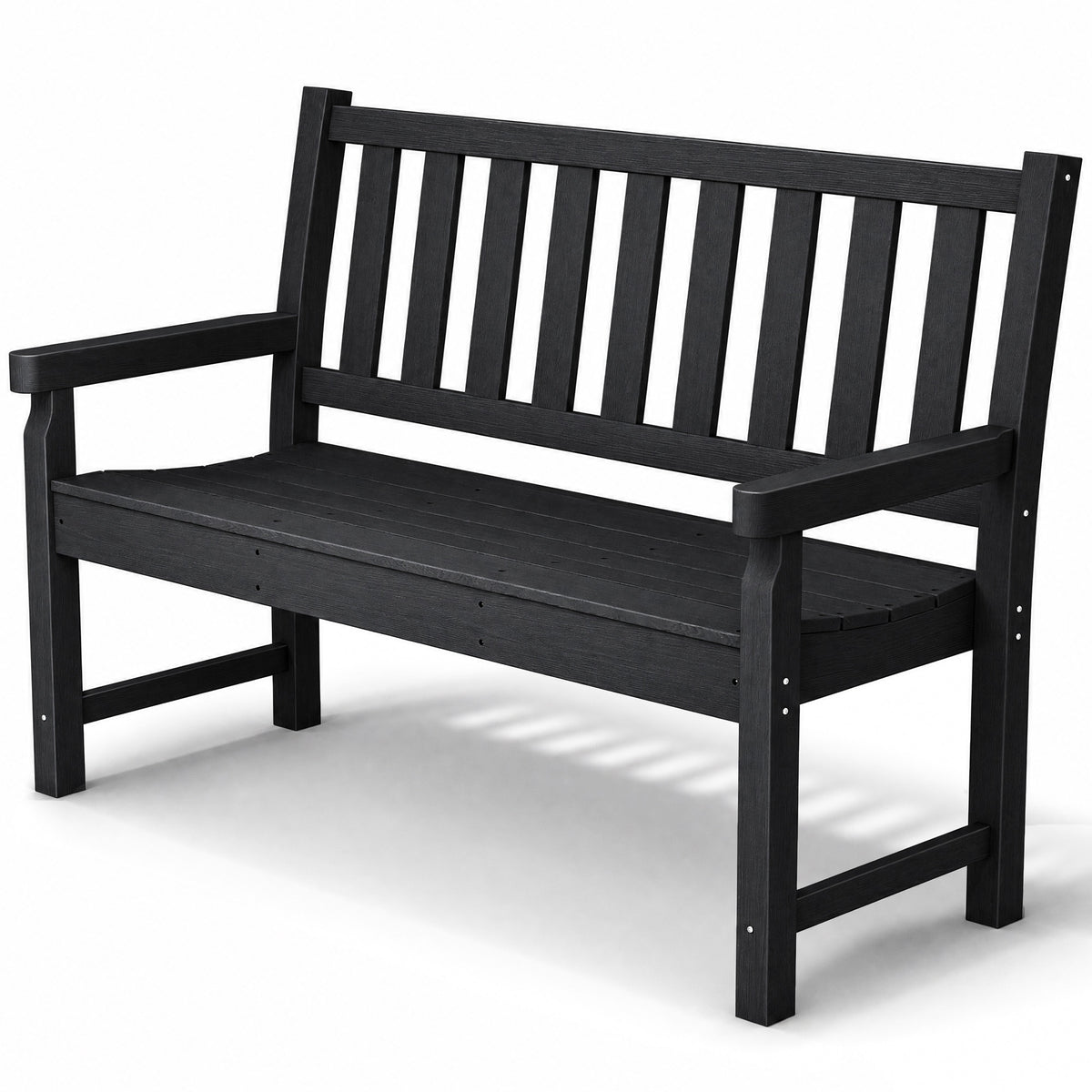 2-Person Garden Bench, HDPE Outdoor Bench with 530 lbs Capacity, Curved Seat for Backyard, Park, Porch, Lawn, Black